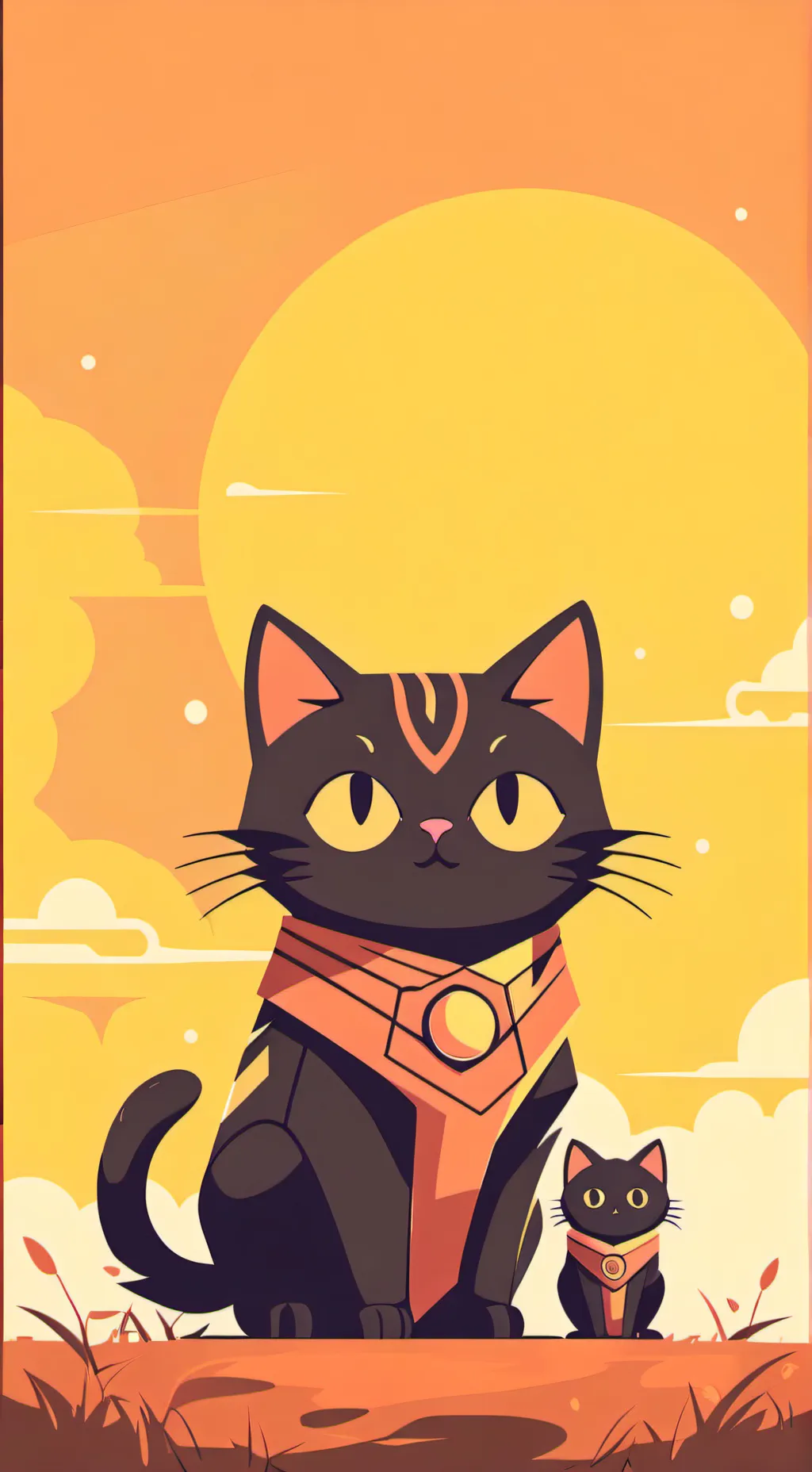 ai character: 1000 Robo cats background