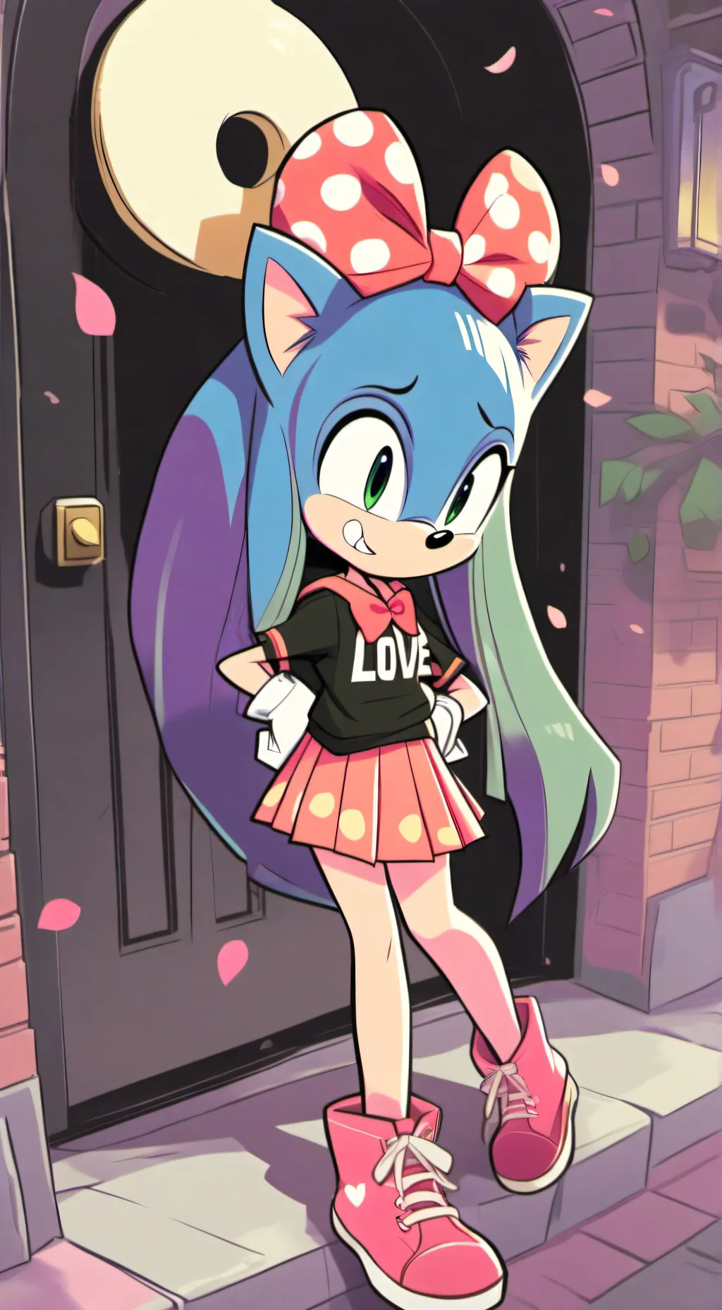 ai character: Sonic × Amy 💙🩷 background