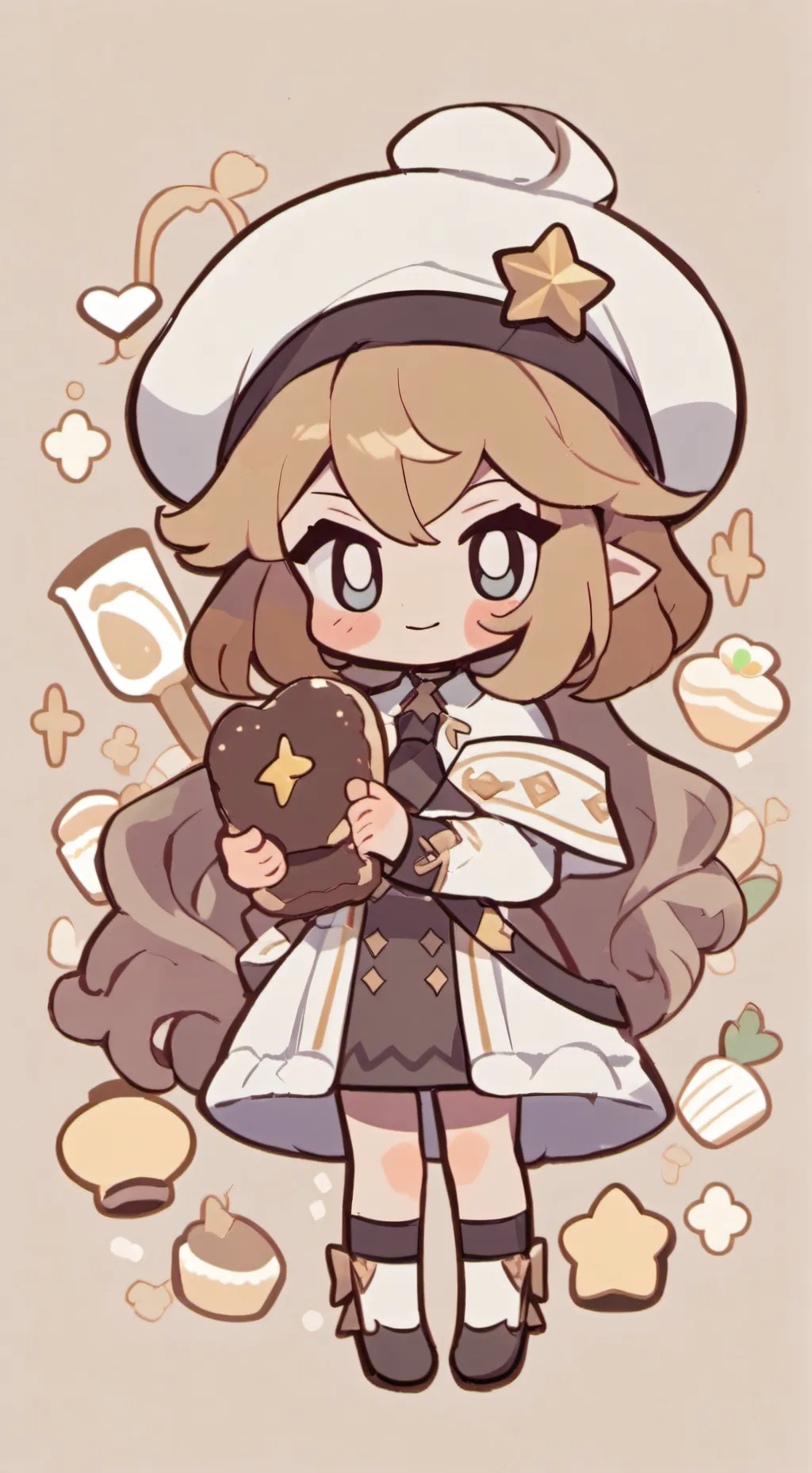 ai character: CaramelArrowCookie background