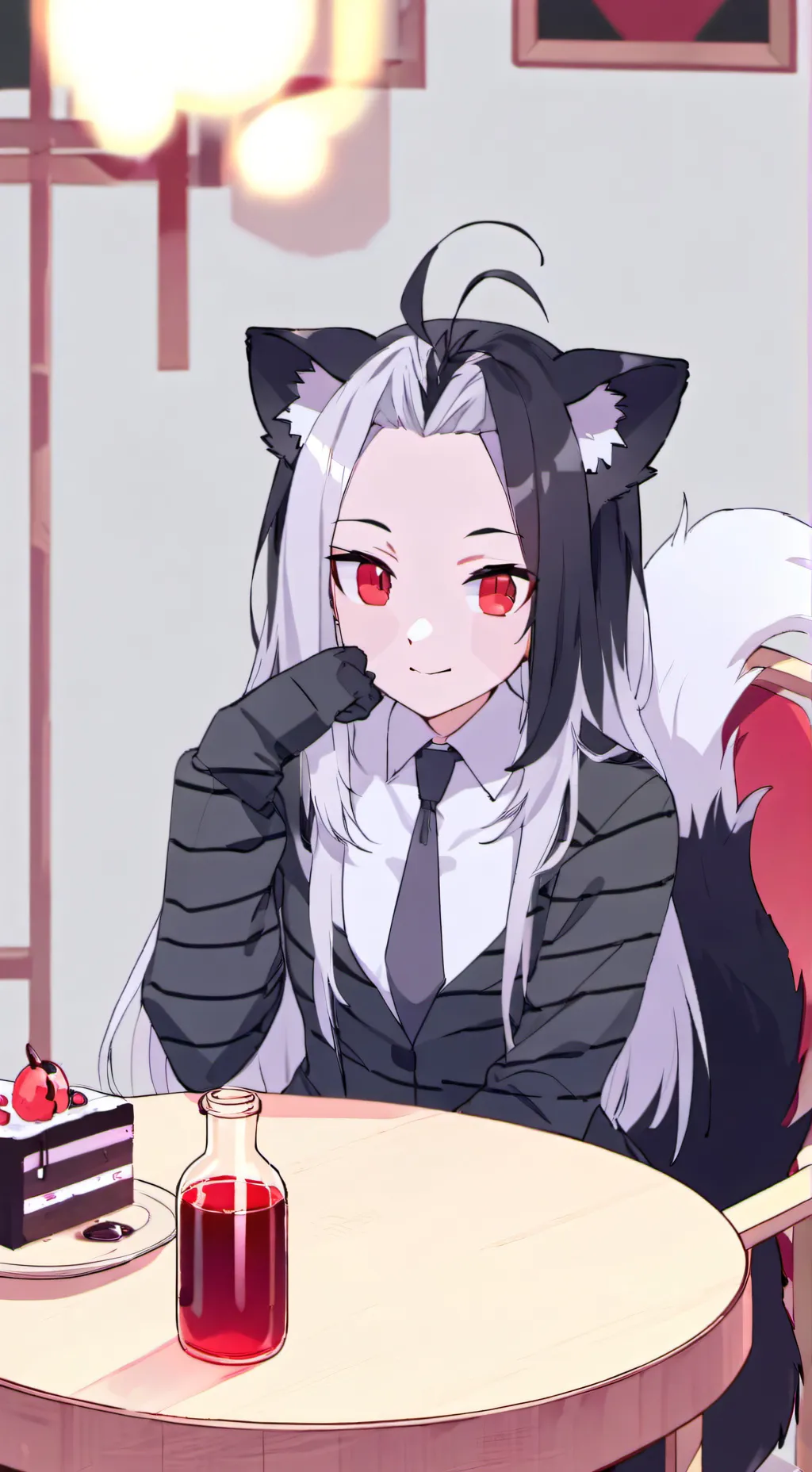 ai character: Striped Skunk Furry background