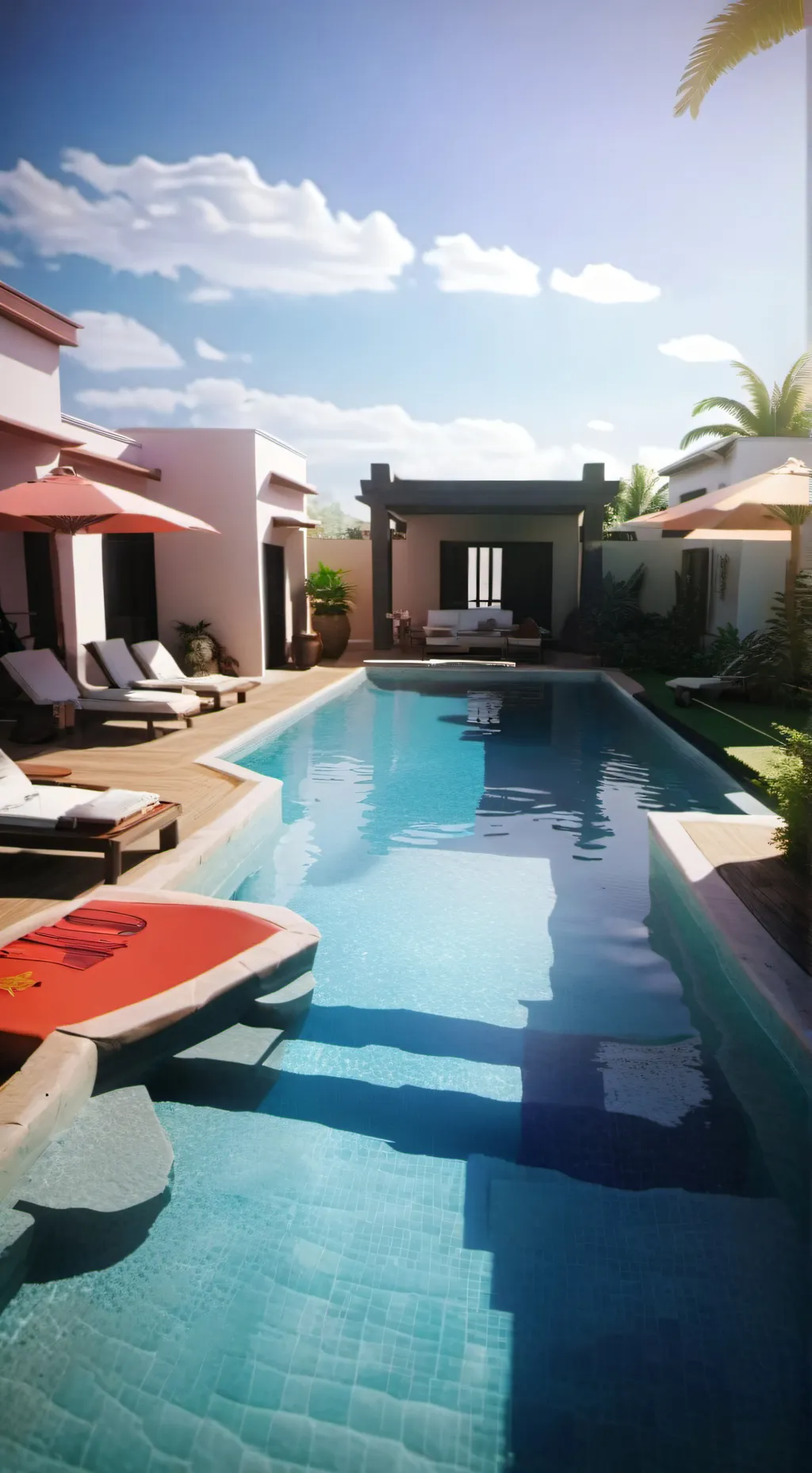 ai character: NJ(pool party) background