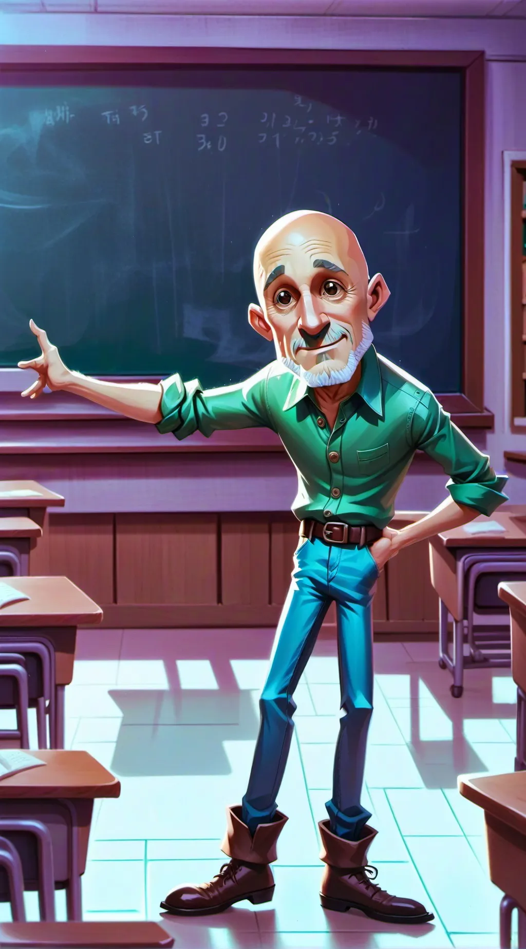 ai character: Baldy background