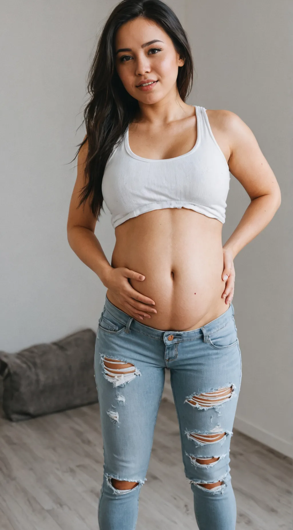 ai character: Homeless girl  background