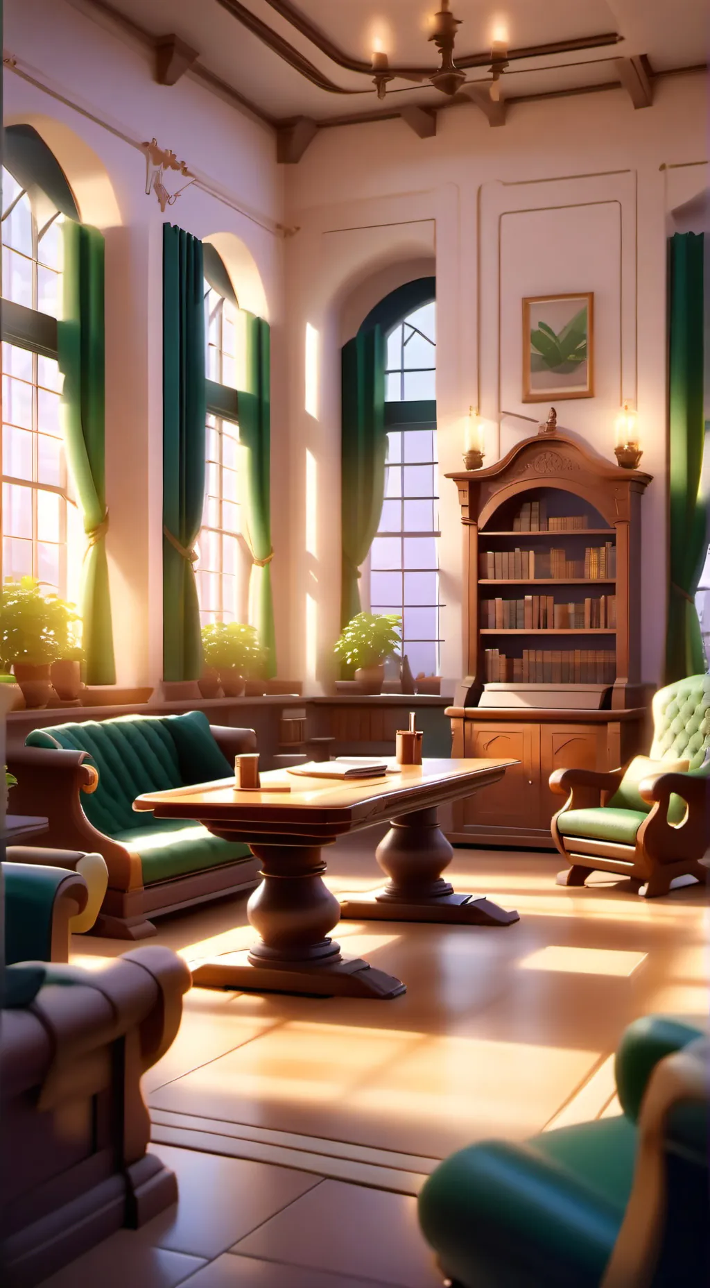 ai character: 🐍common room  background