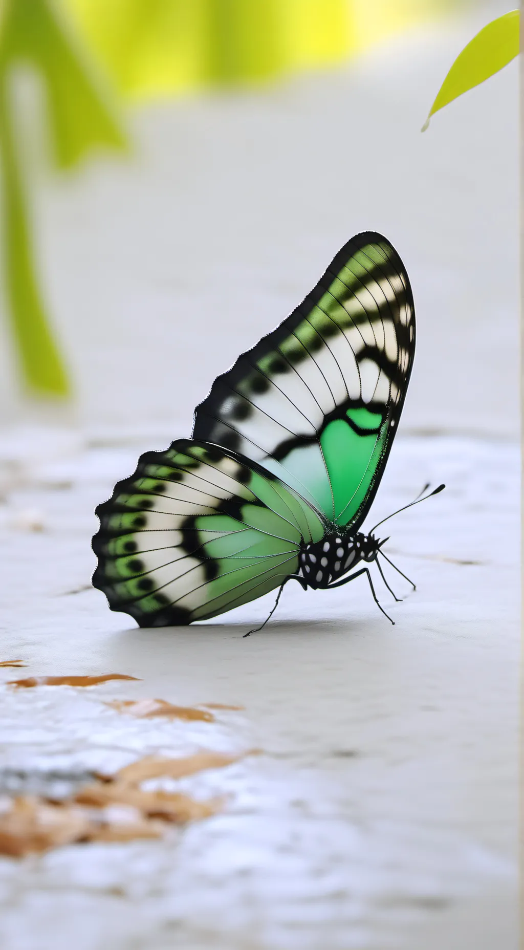 ai character: Green Butterfly  background