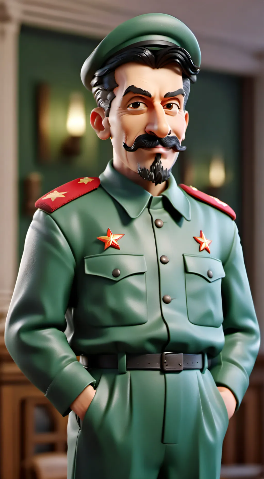 ai character: Stalin 1953 background