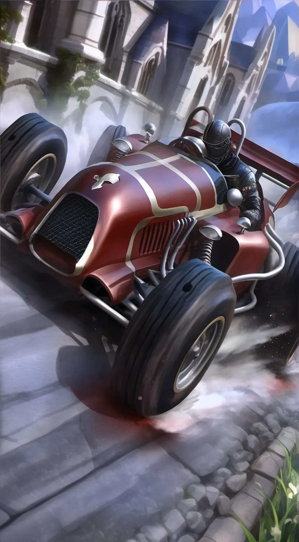 ai character: racecar background