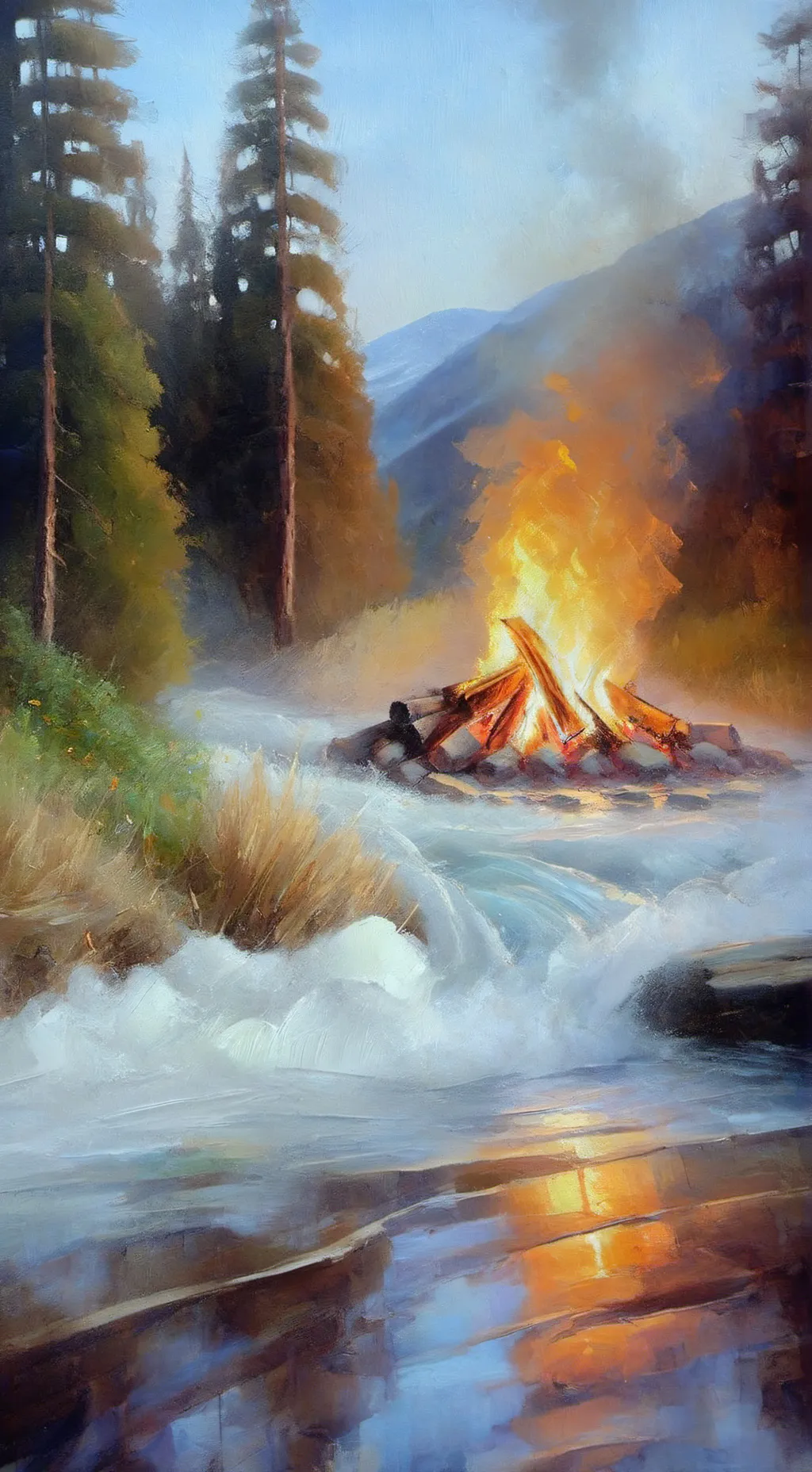 ai character: mha Camping background