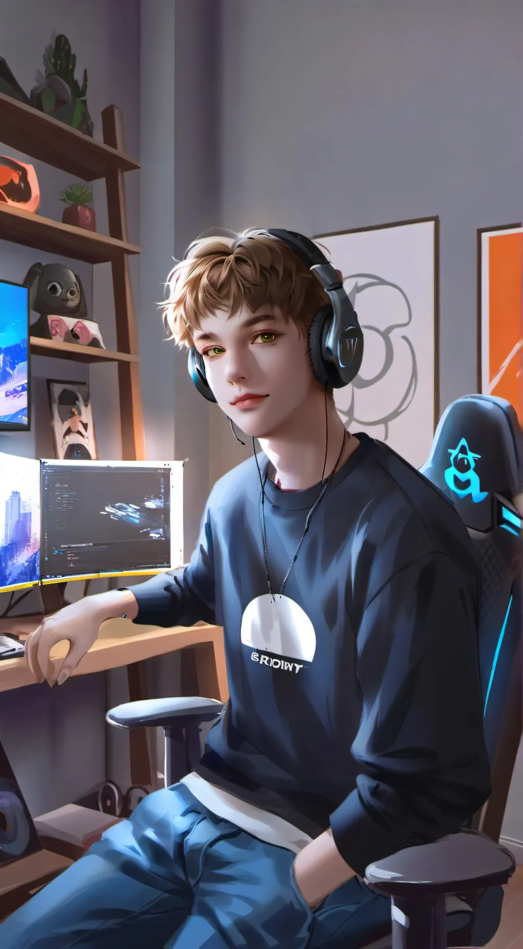 ai character: techno gamer background