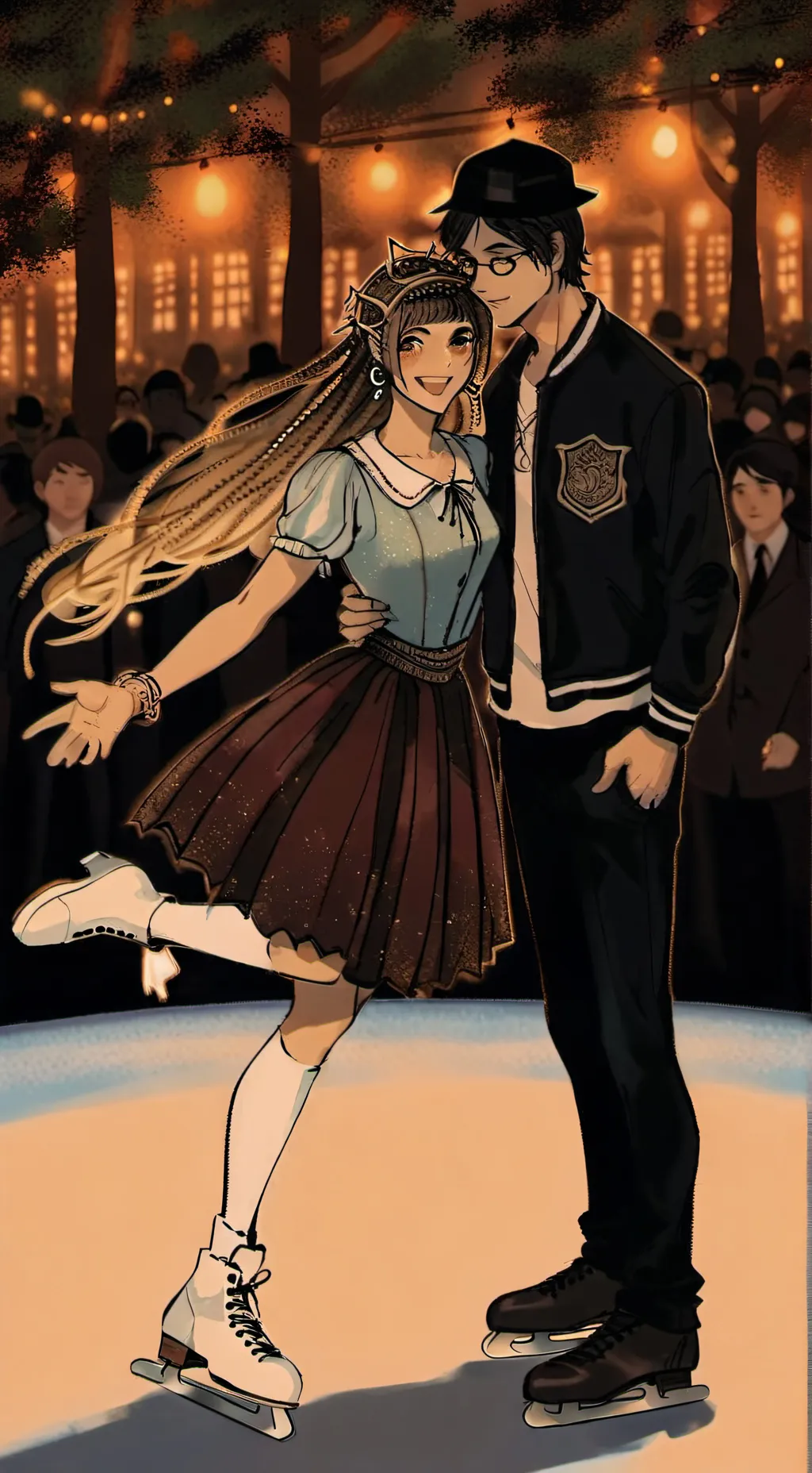 ai character: Batim skating rink background