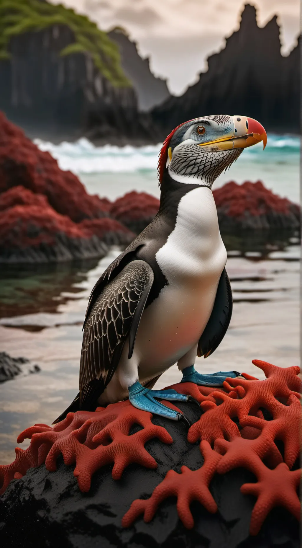 ai character: pájaro random background