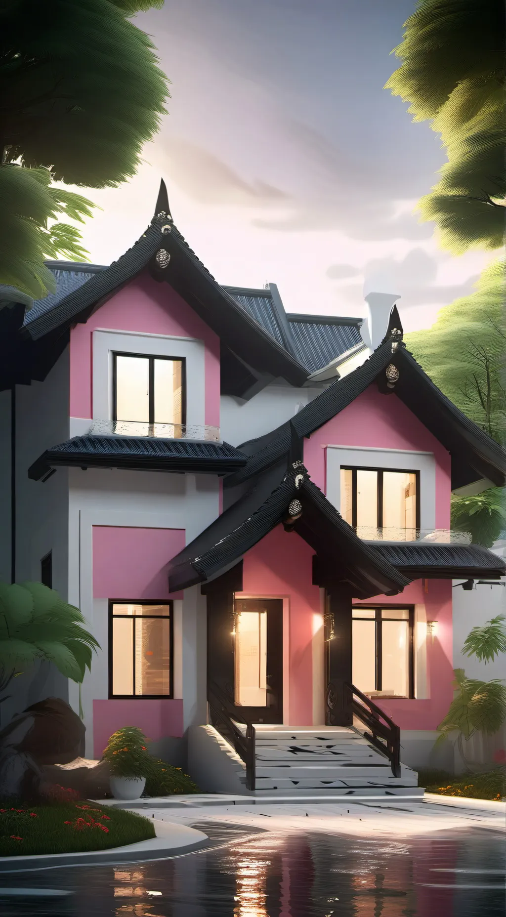 ai character: Sprunki girls hous background