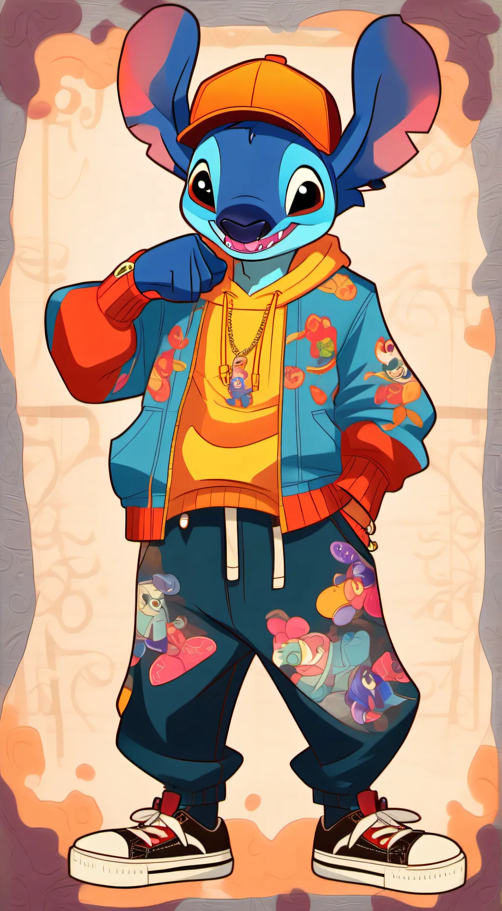 ai character: Rapper stitch(3) background