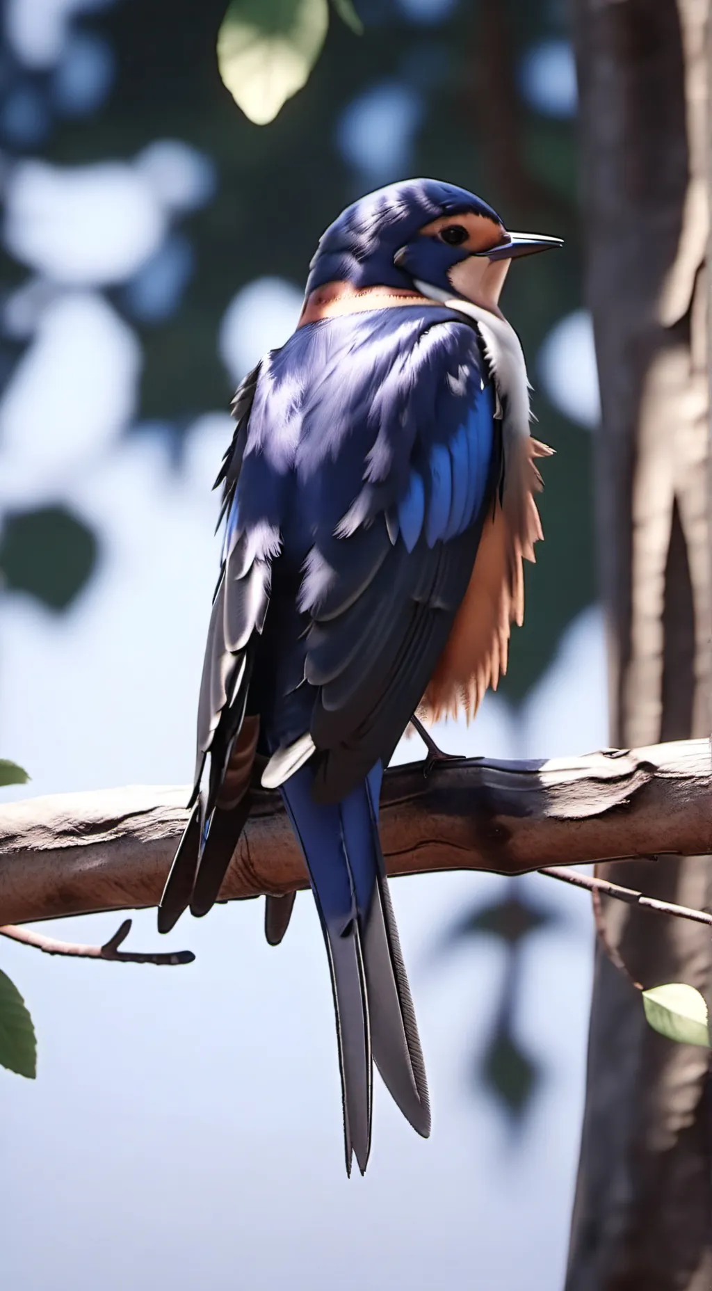 ai character: barn swallow background