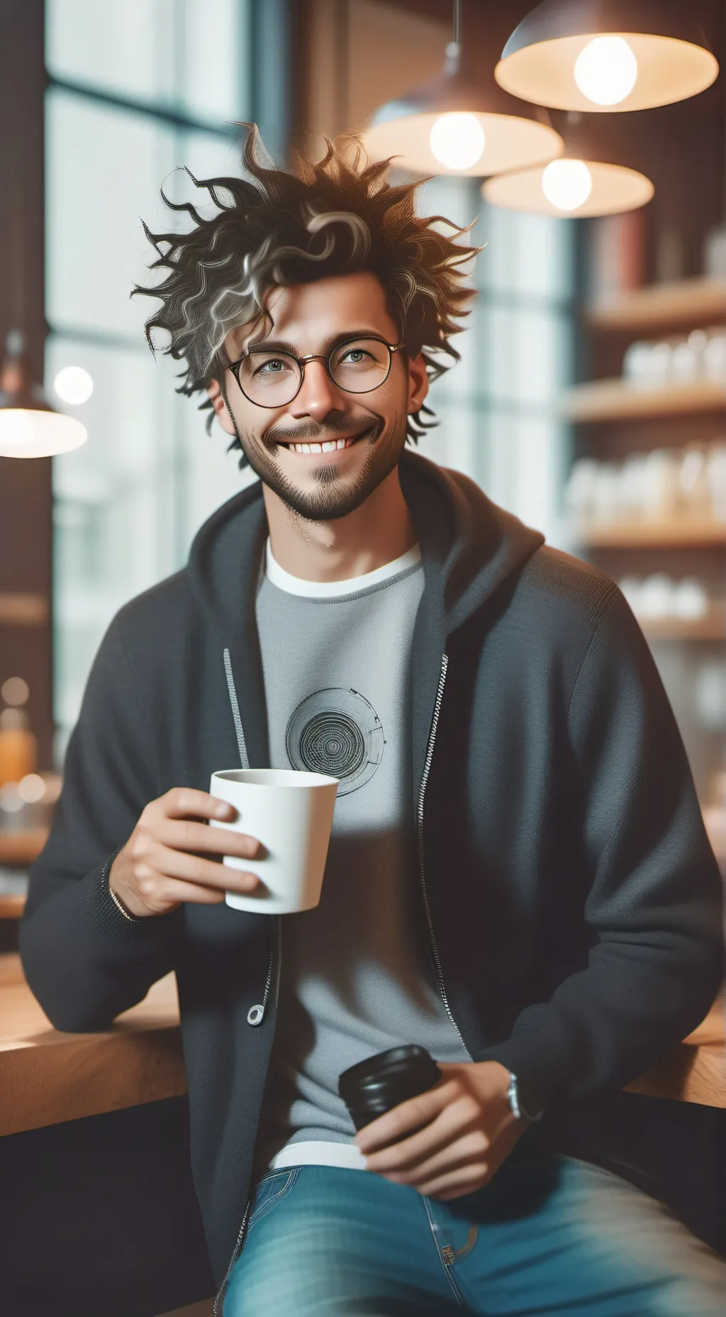 ai character: The Quantum Latte Theorist background