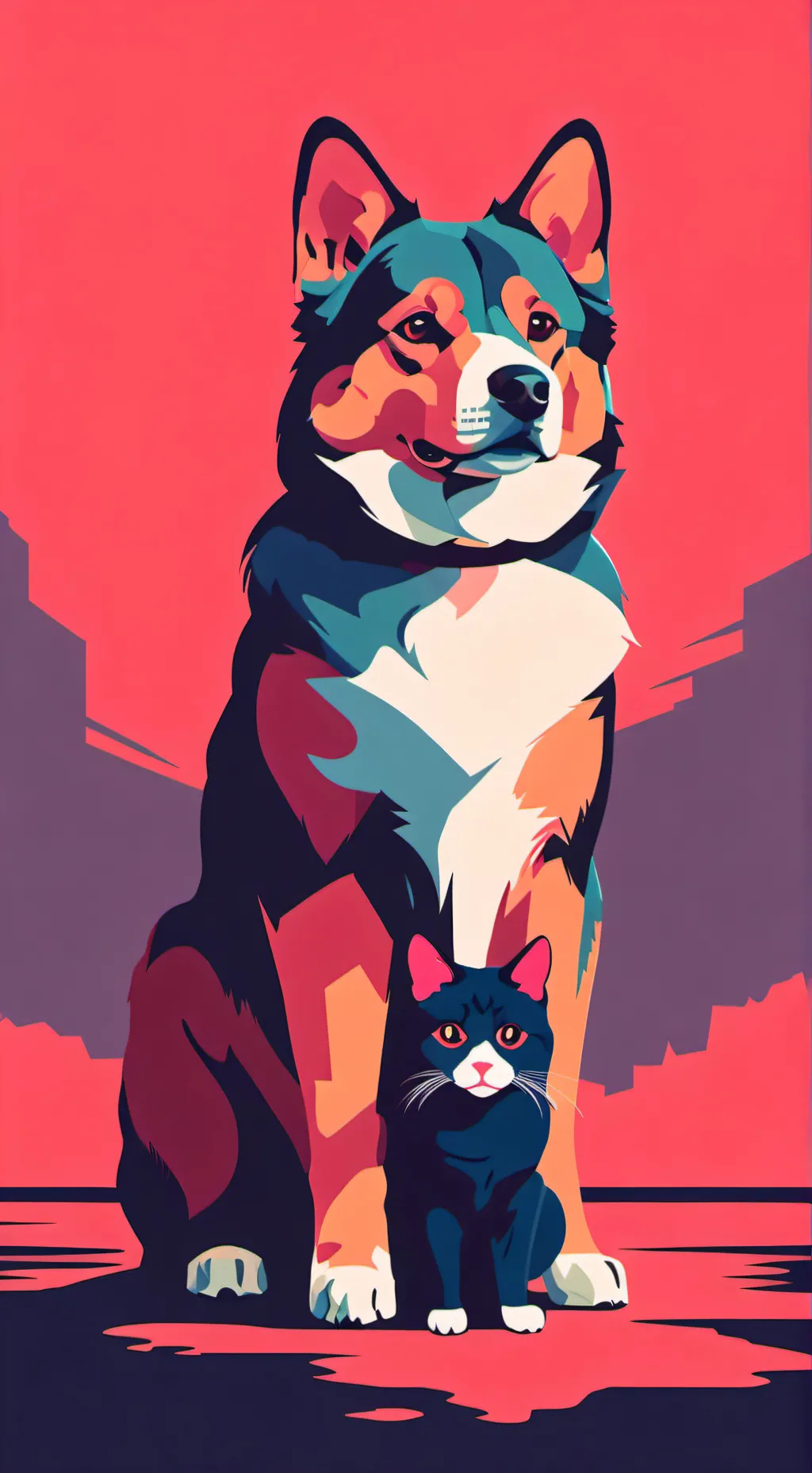 ai character: dogday x catnap  background