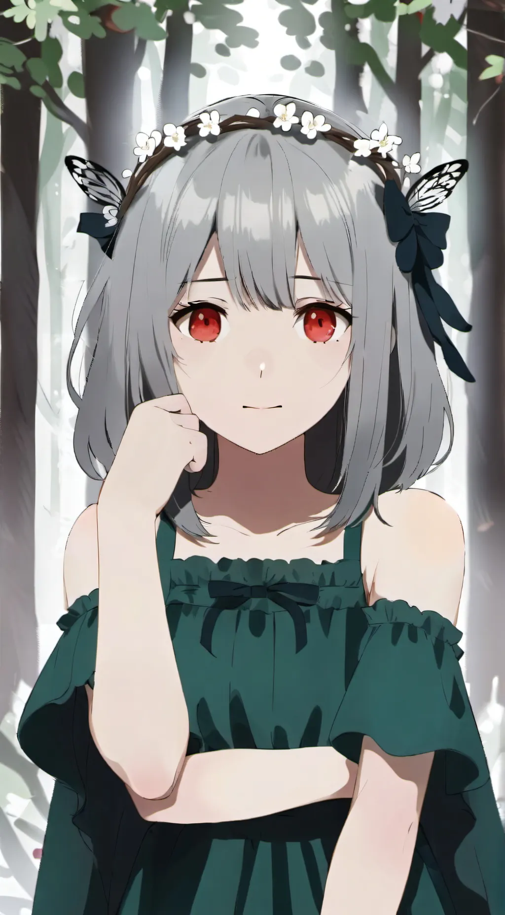 ai character: White Lily Cookie background