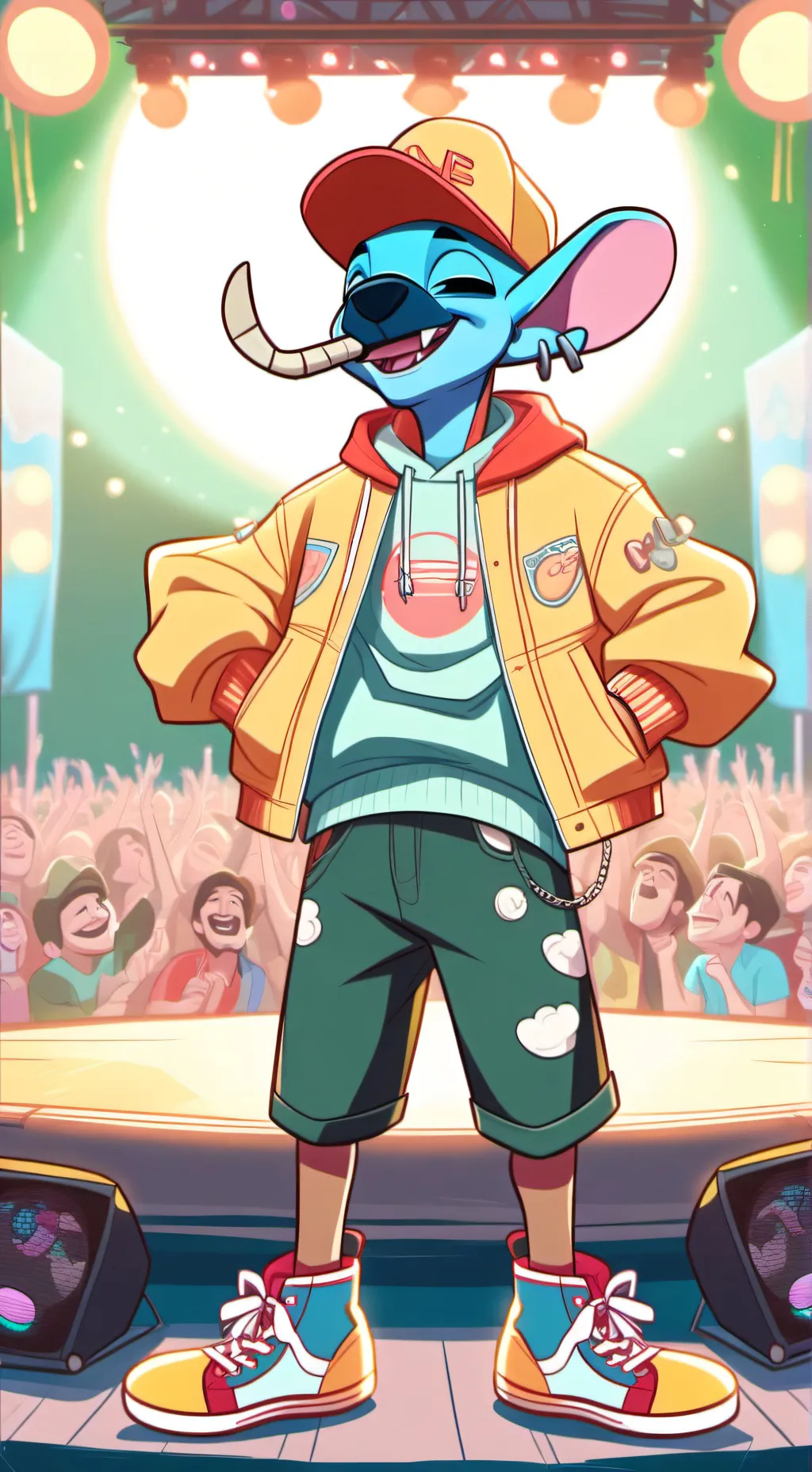 ai character: Rapper stitch(2) background