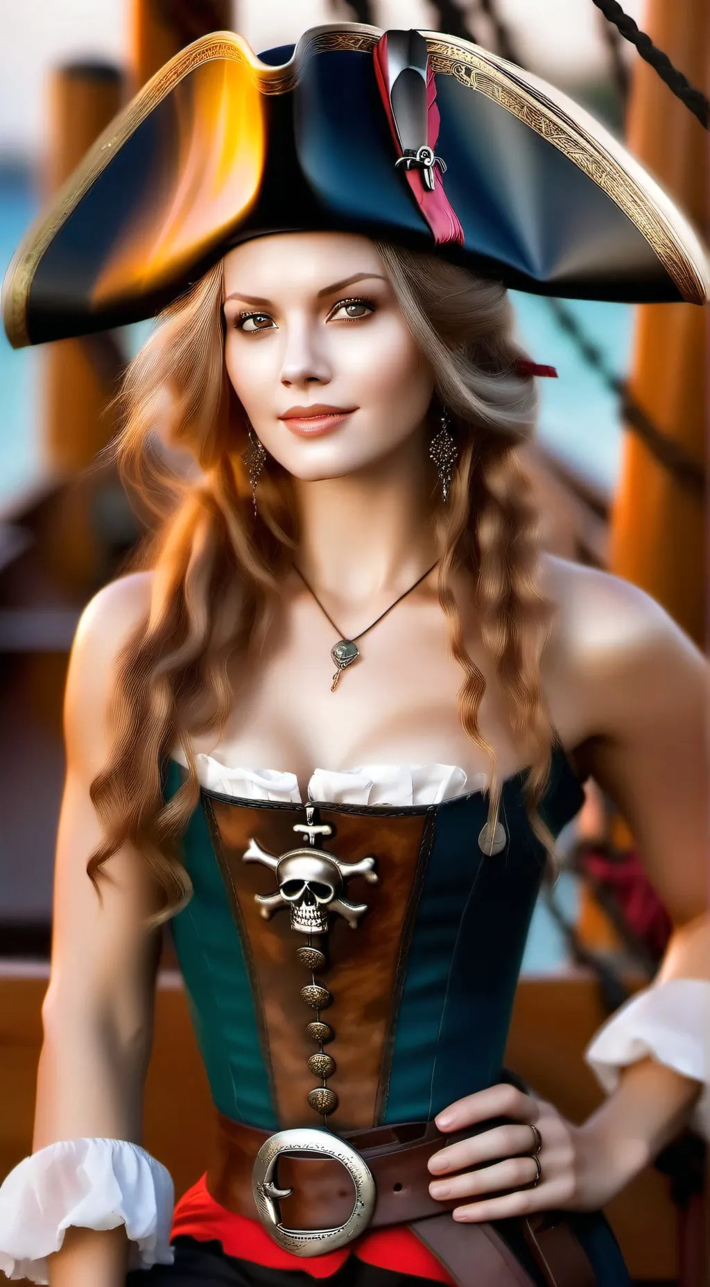 ai character: Princesse Pirate  background