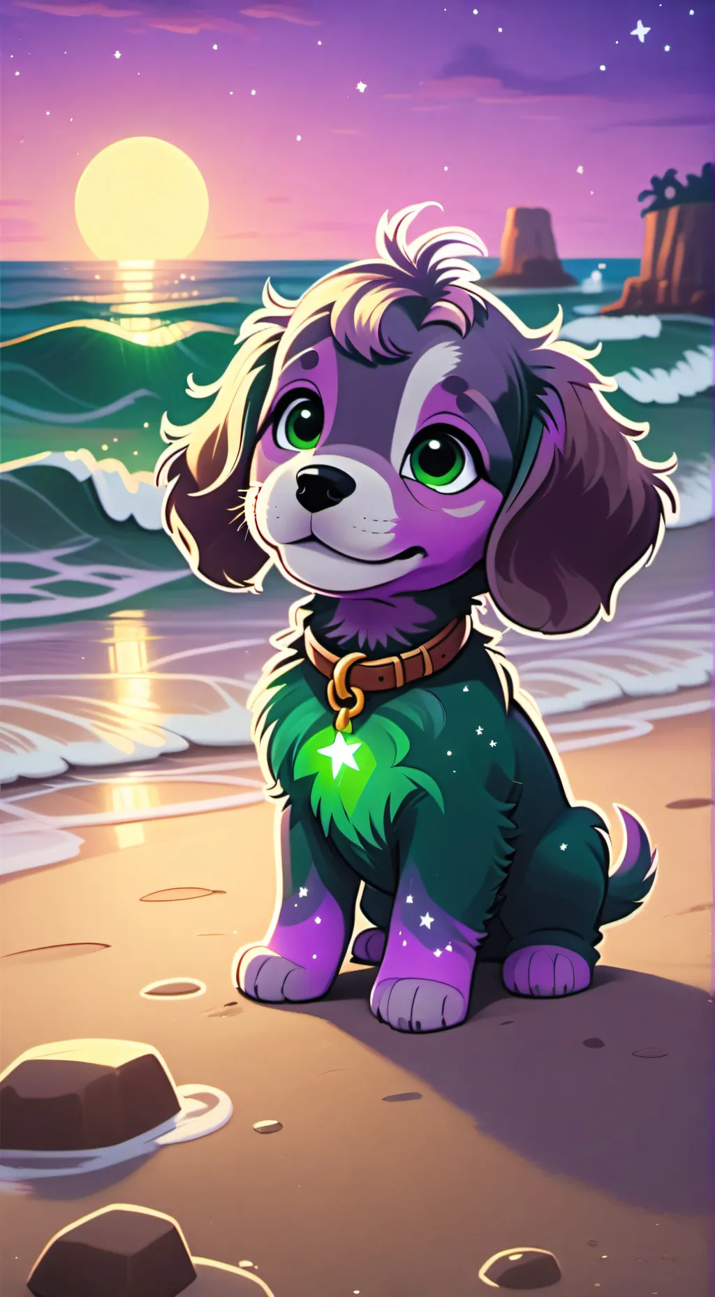 ai character: Neon background