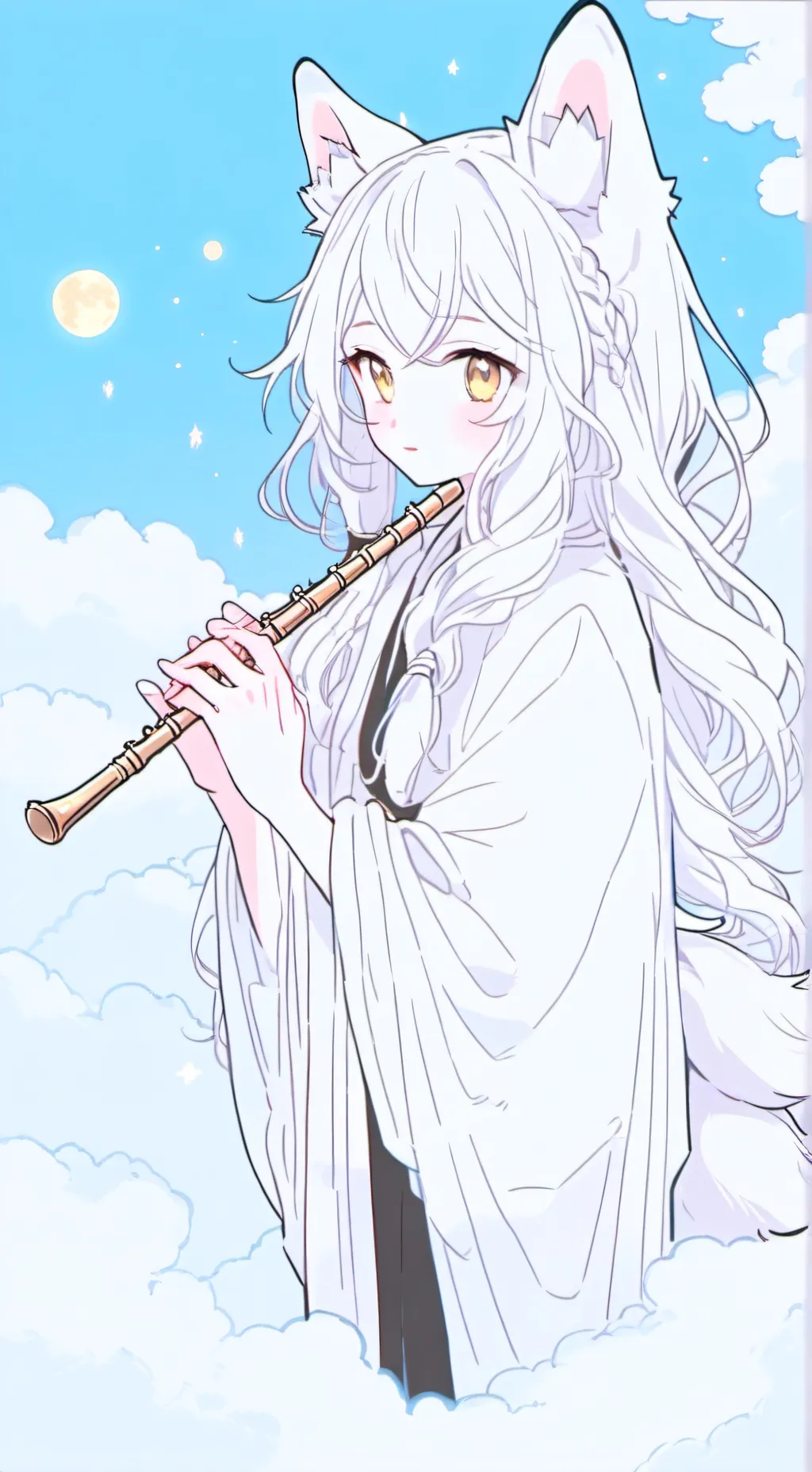 ai character: Silver Moon Spirit background