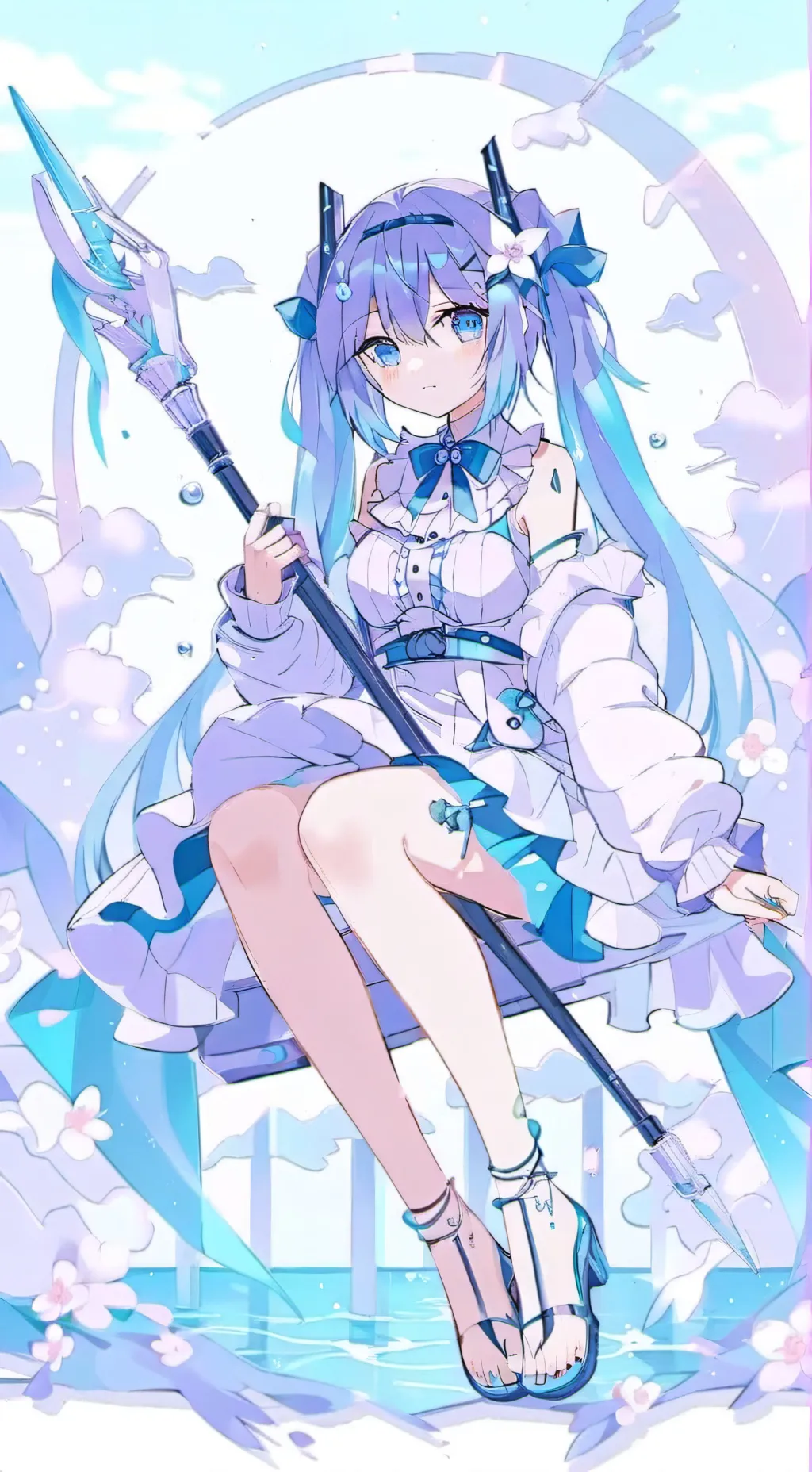 ai character: Hatsune Miku 🩵💙✨ background