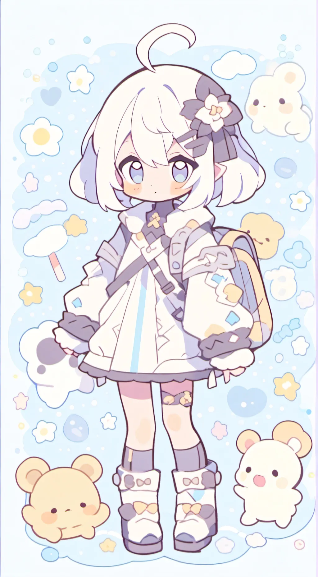 ai character: shadow milk cookie background
