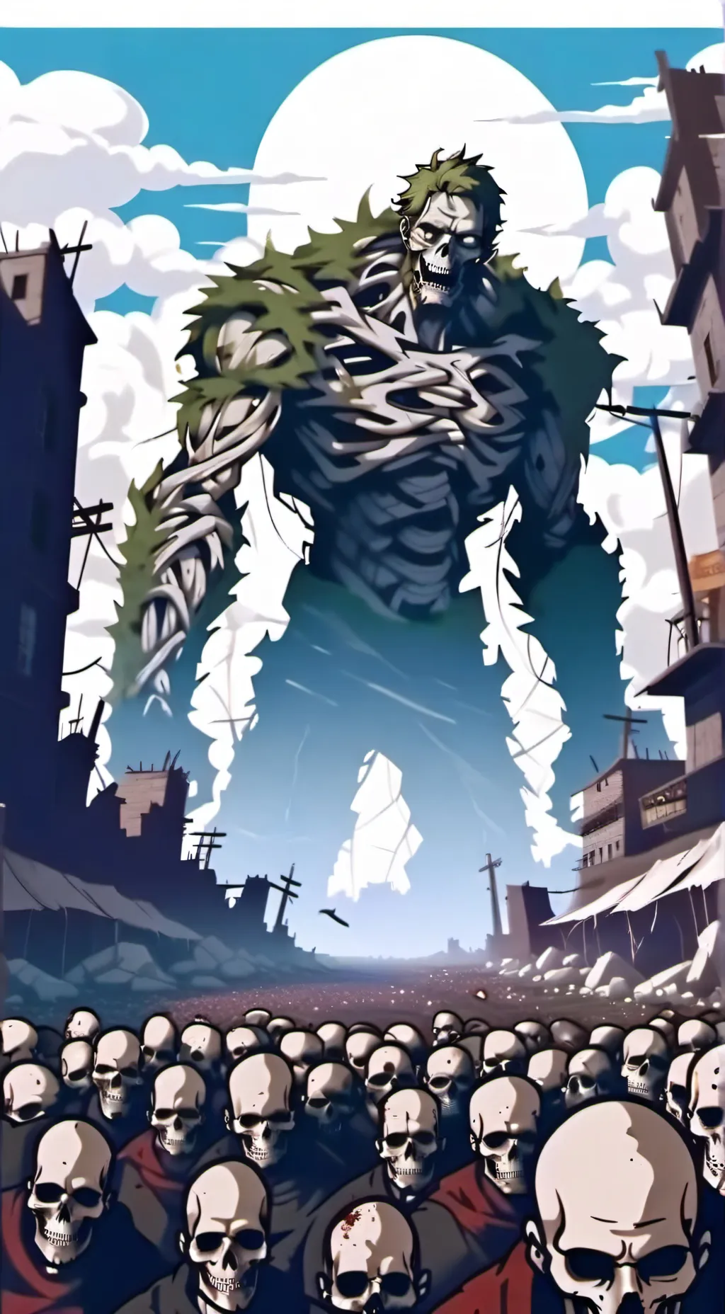 ai character: destroyed city background