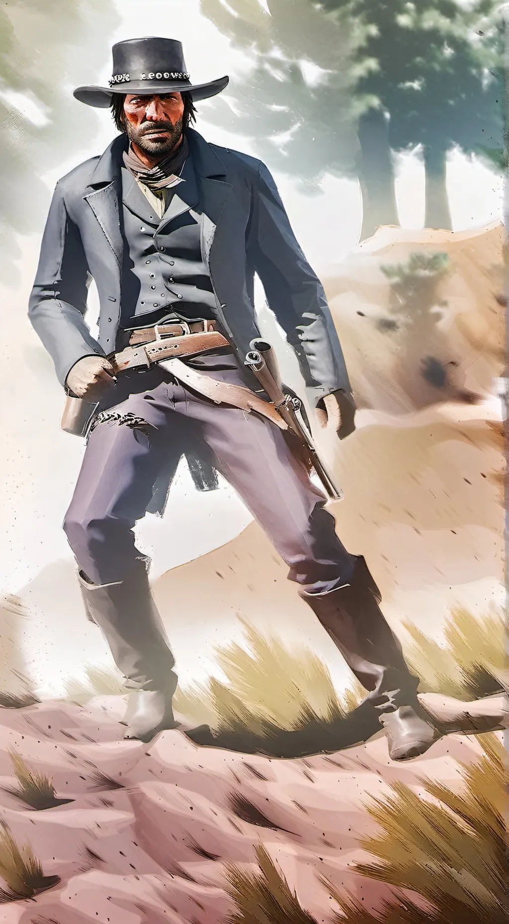 ai character: Arthur Morgan  background