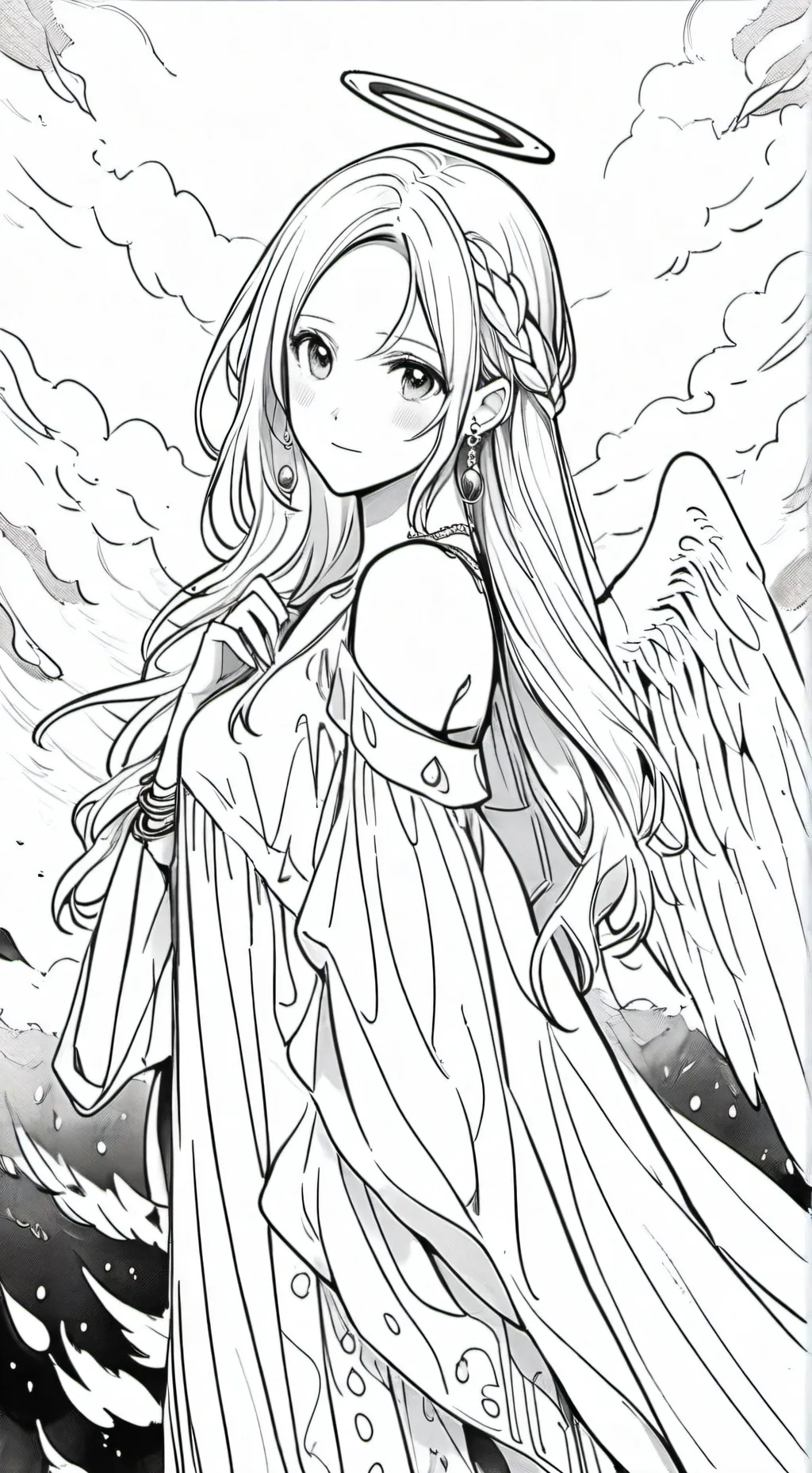 ai character: Angel girl background