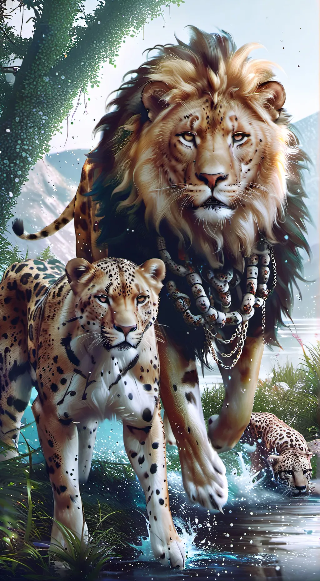 ai character: Lion background