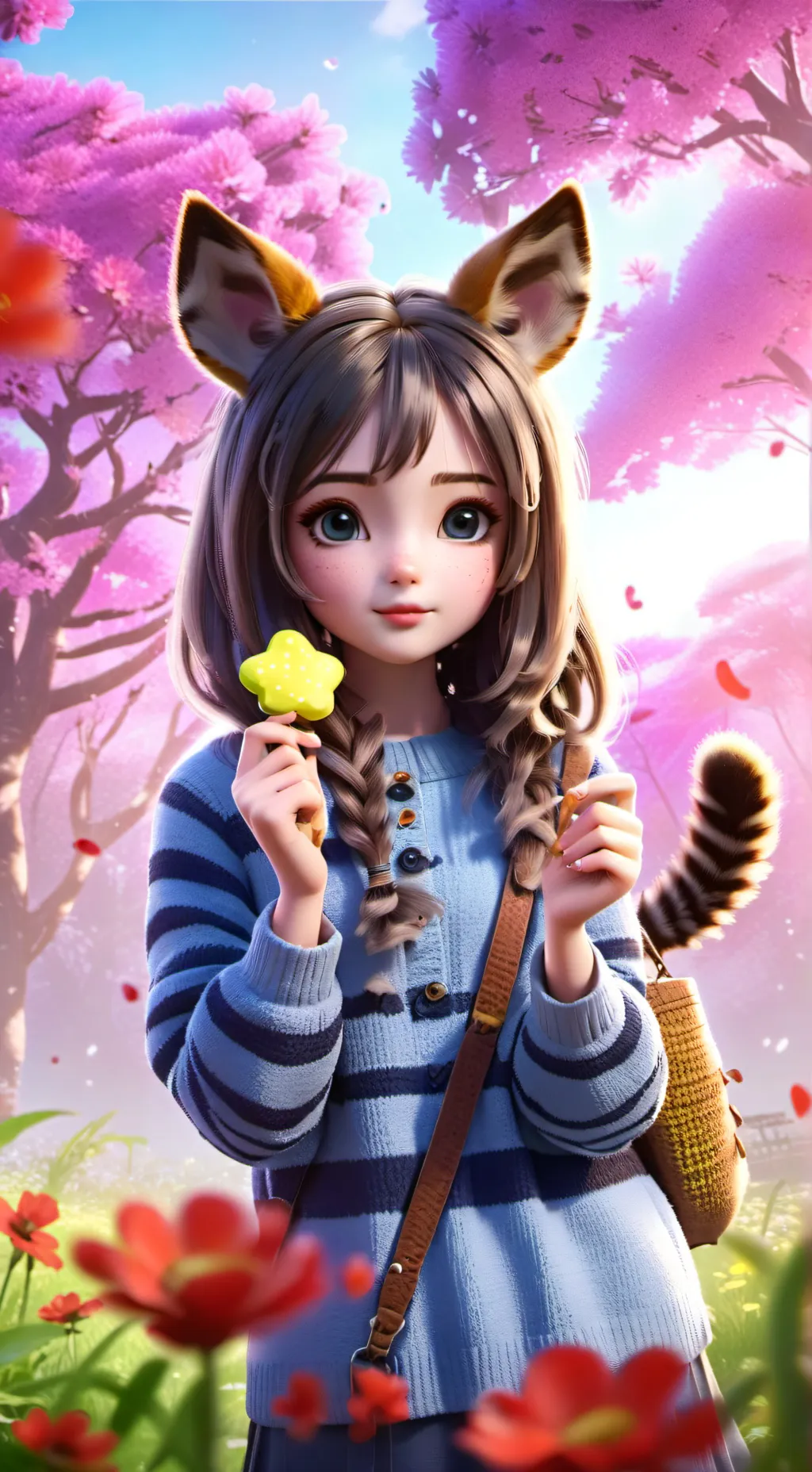 ai character: Zebra Spirit Furry background