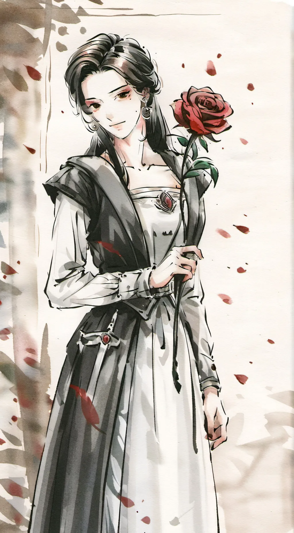 ai character: Dead rose background