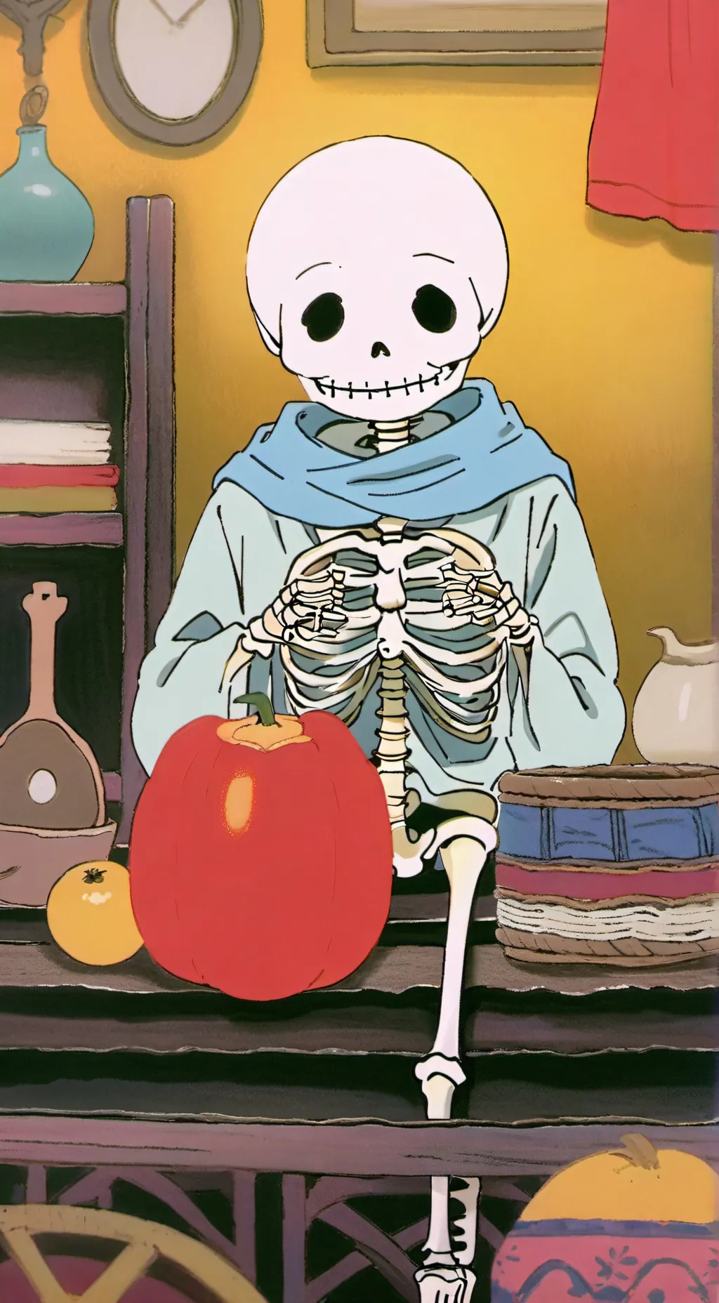 ai character: Skele boi background