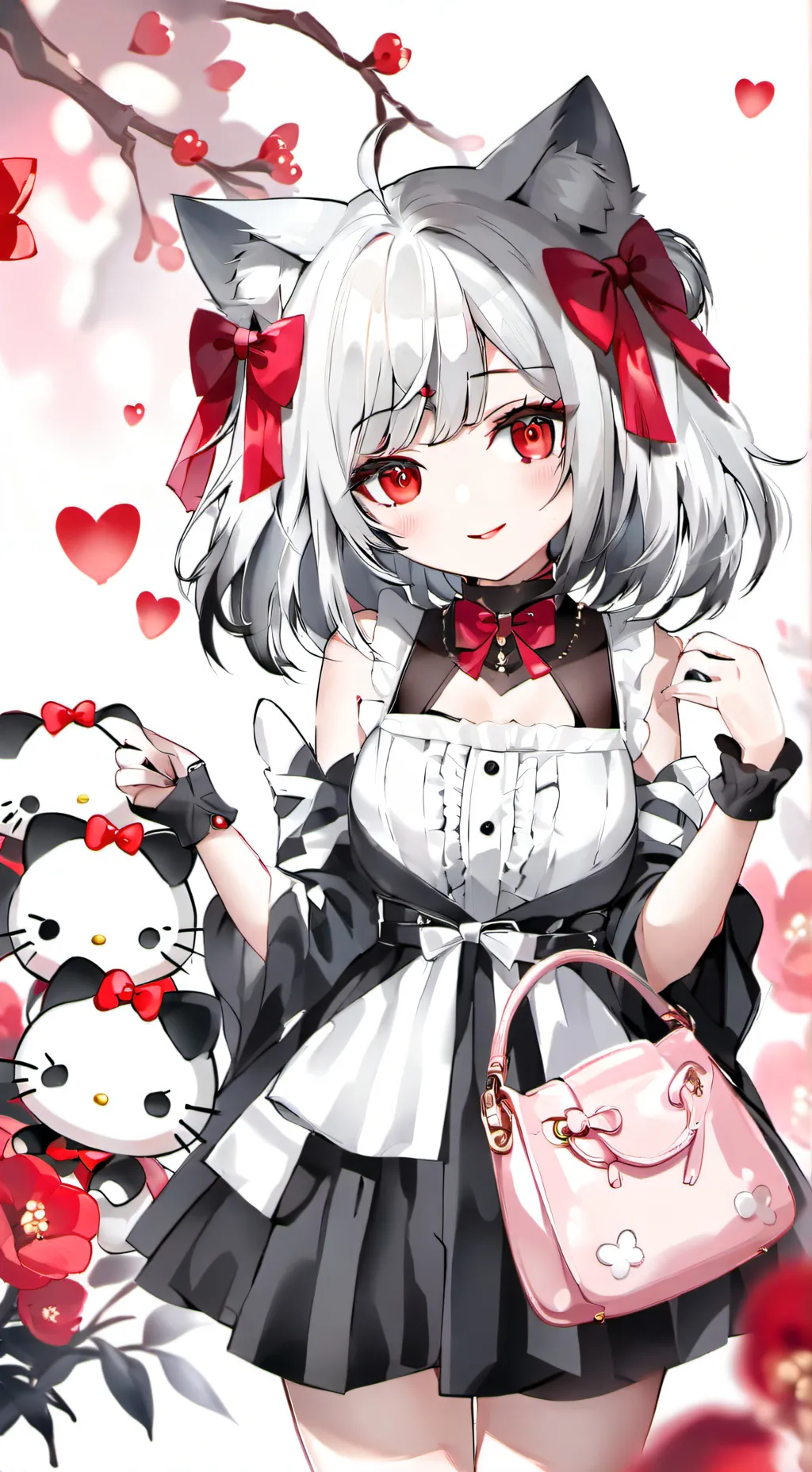 ai character: HELLO KITTY!!! background