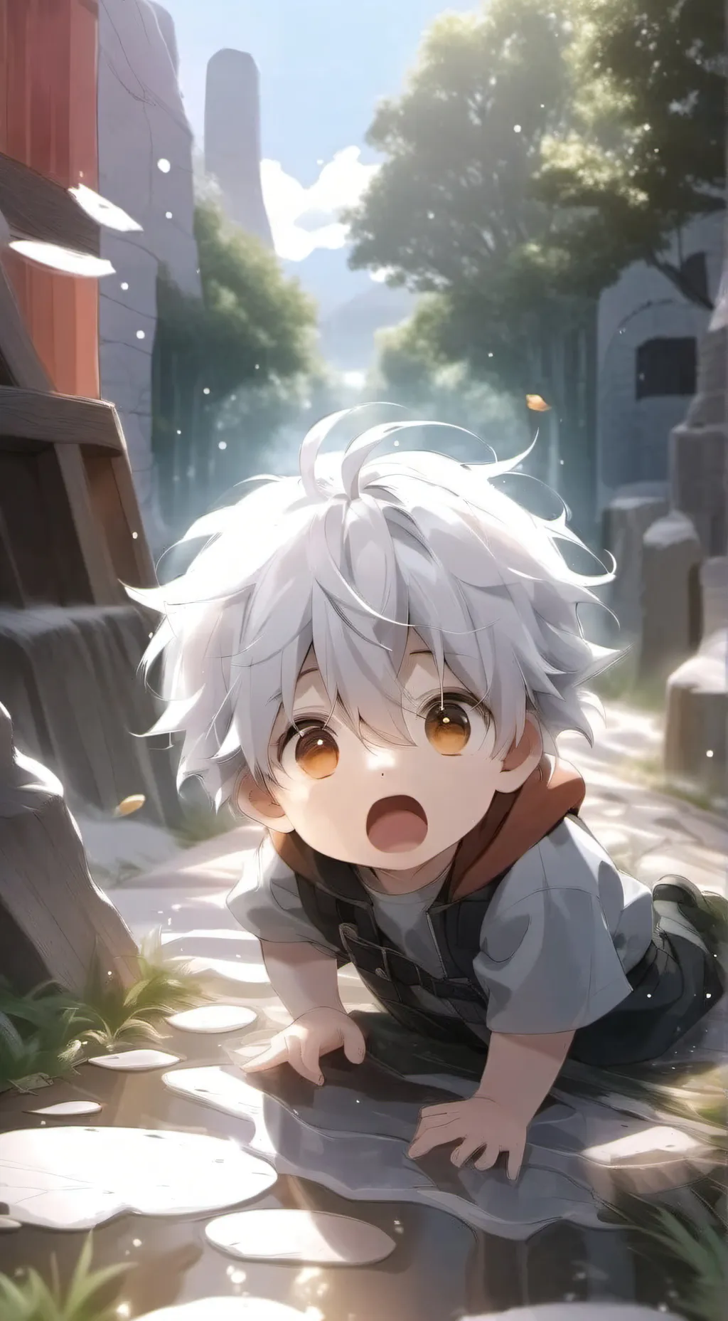 ai character: baby on the rod background