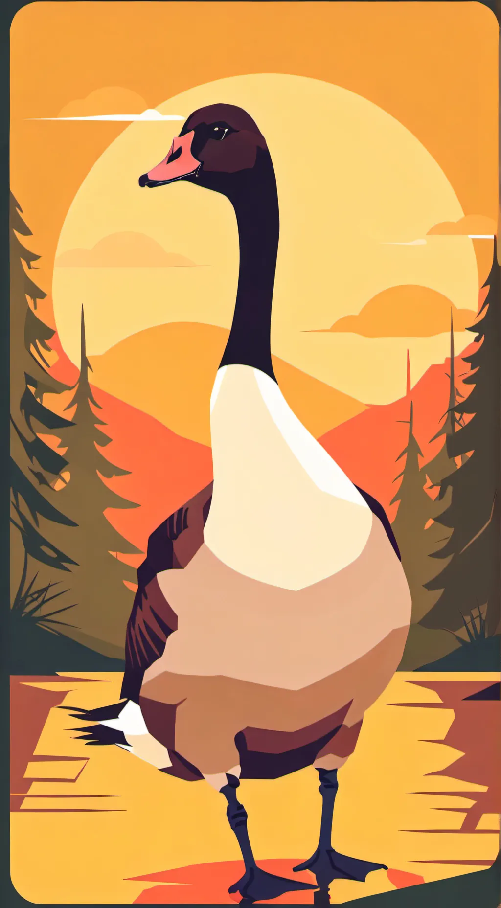 ai character: Canada goose background