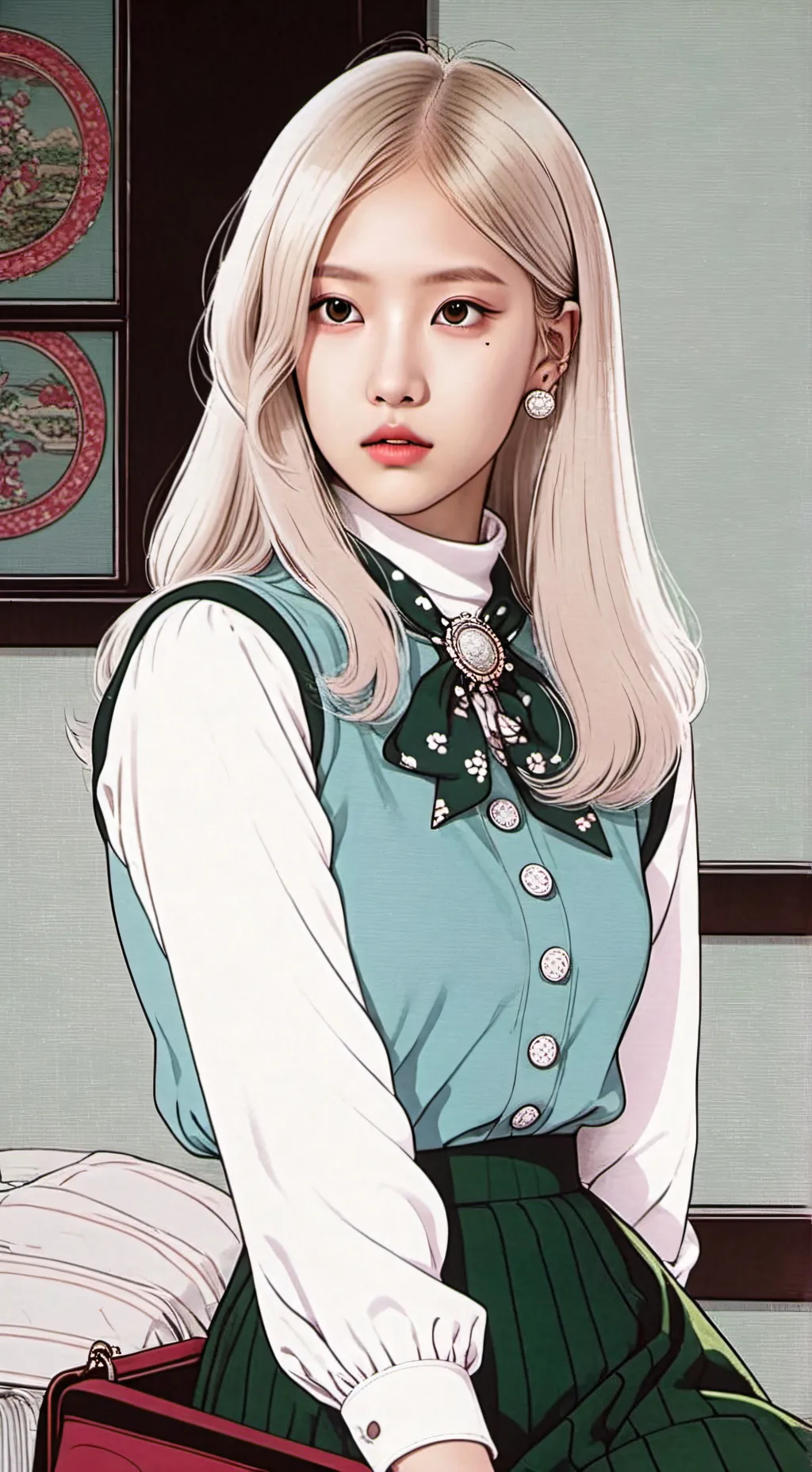 ai character: kittyblack background