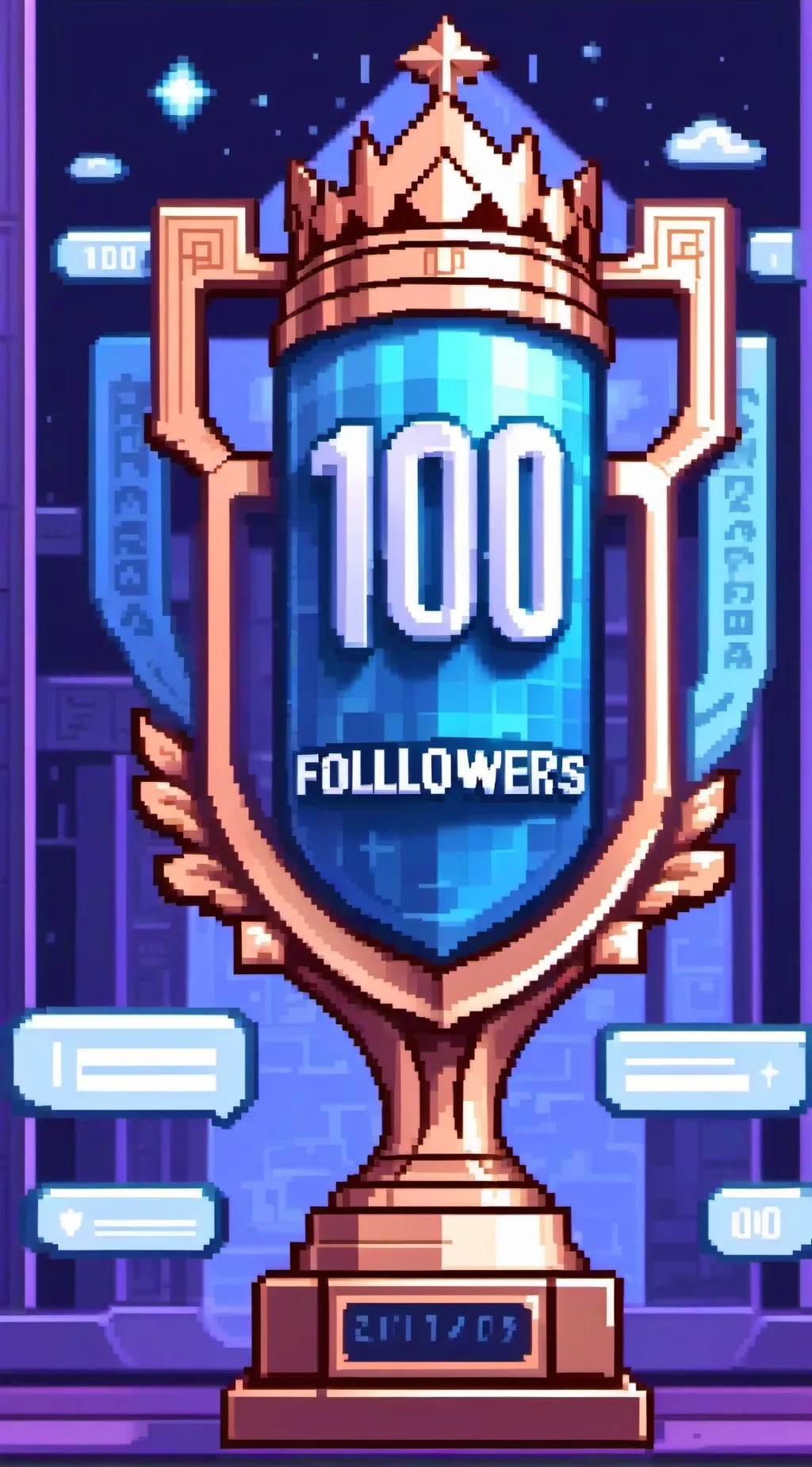 ai character: 100 followers background