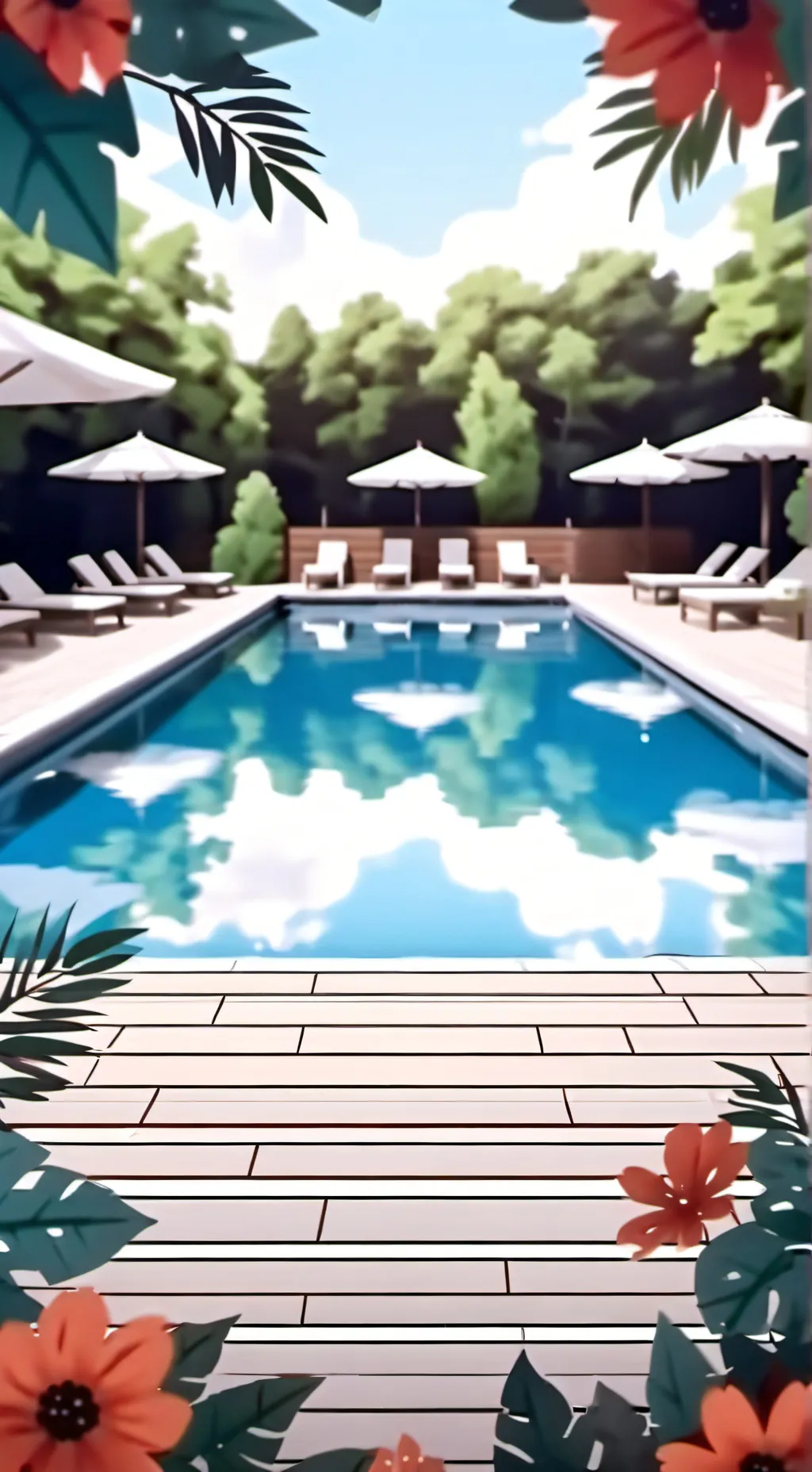 ai character: ★DW Pool Party★ background