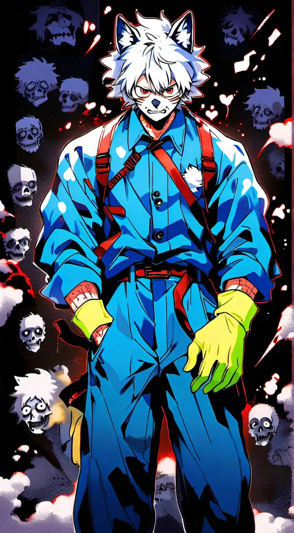 ai character: party fox kemono  background