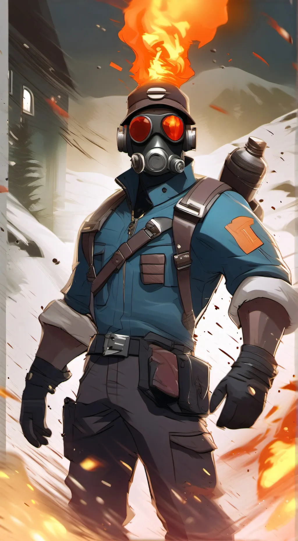 ai character: Blue Pyro background