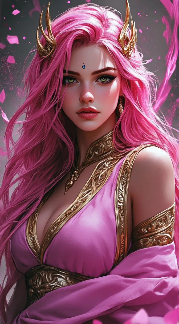 ai character: Pink background