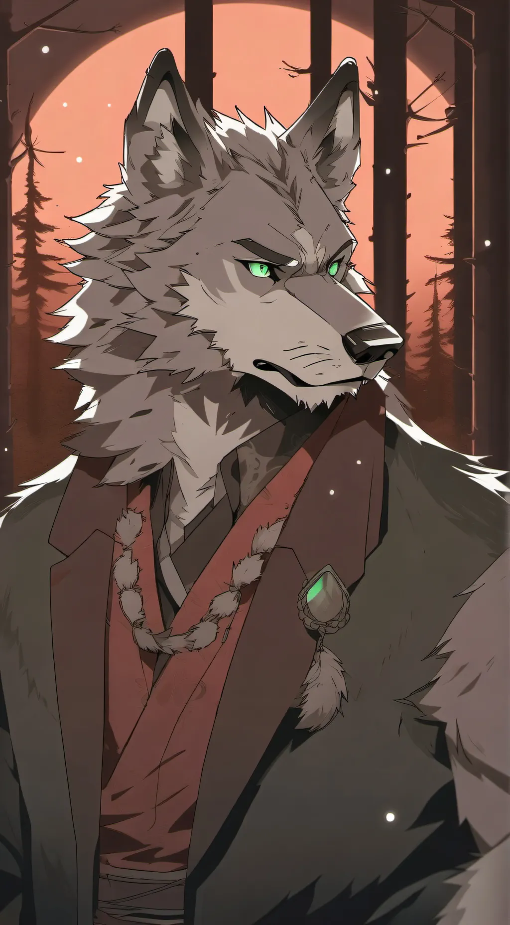 ai character: RavenSpirit Wolf background