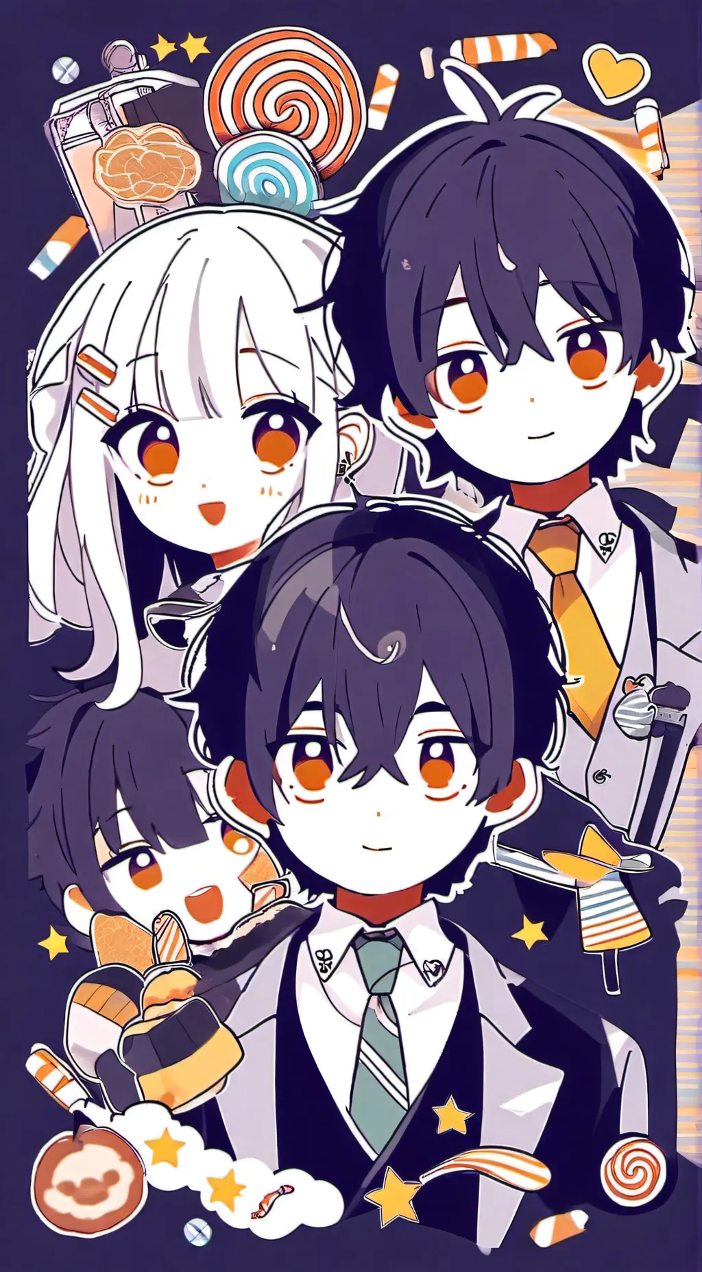 ai character: {the candy trio!} background