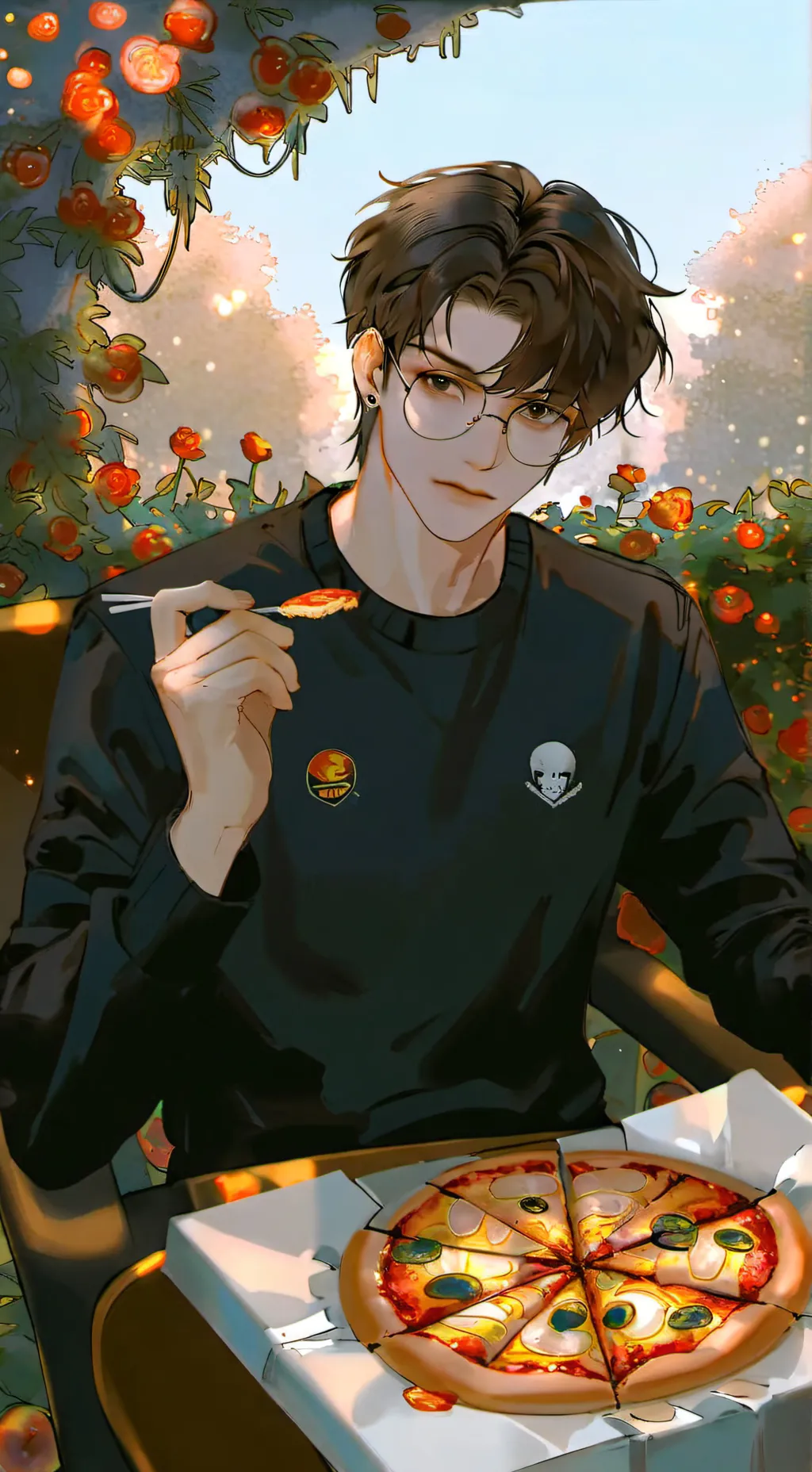 ai character: 🍕 - Micheal background