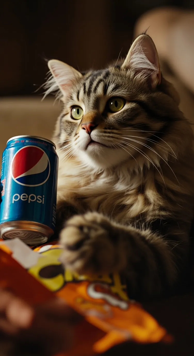 ai character: Hungry Cat background