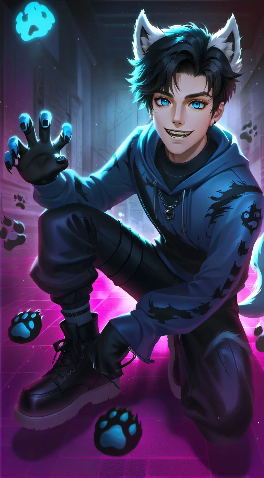 ai character: Lupin Lightning background