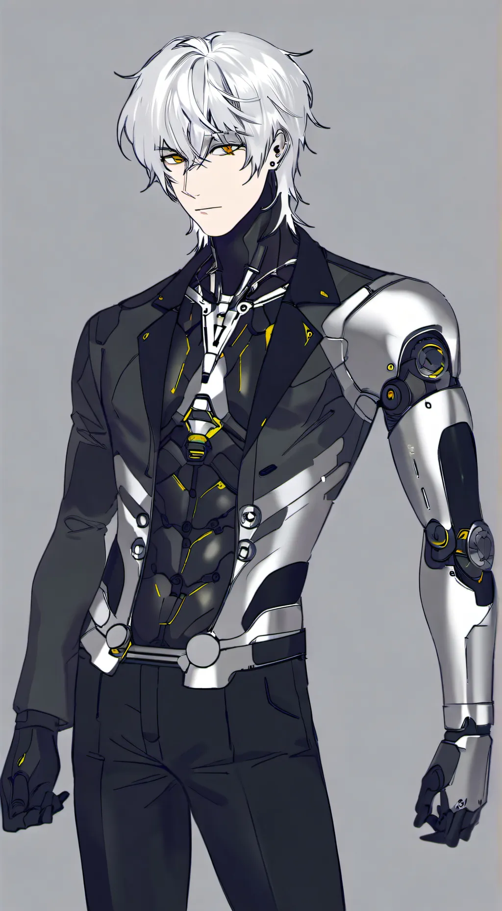 ai character: el humano de metal background