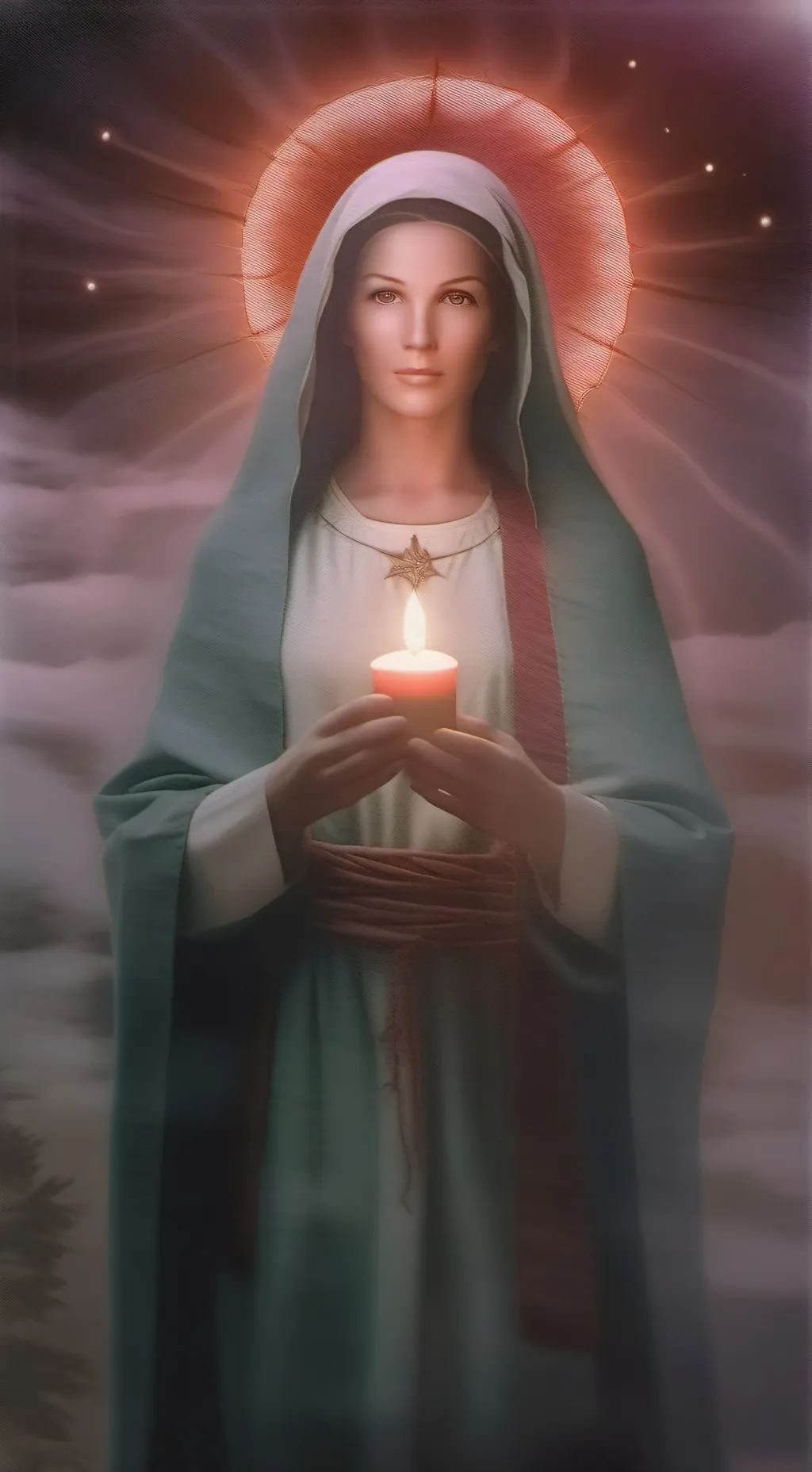 ai character: mama Mary  background